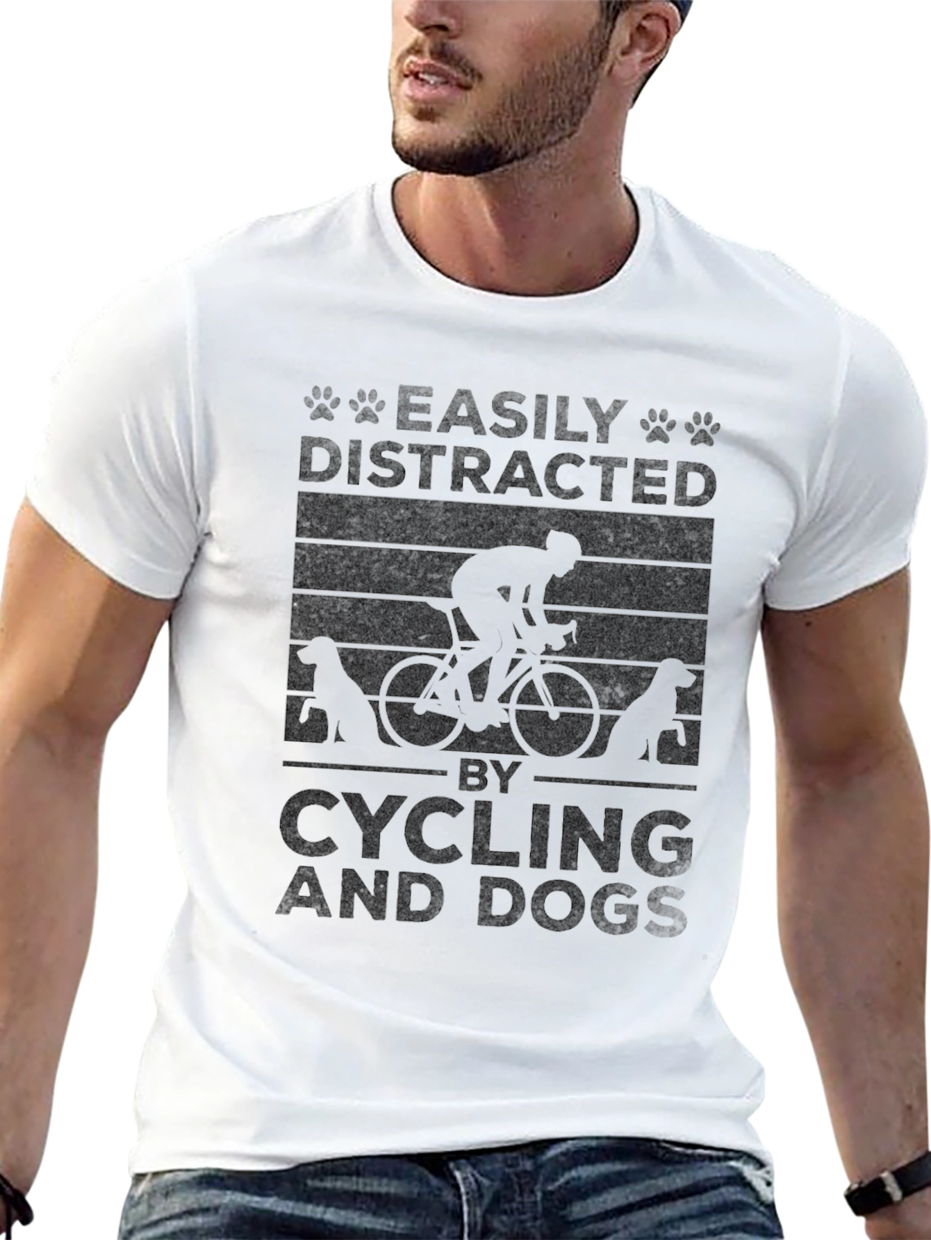 Easily Distracted By Cycling And Dogs T-Shirt