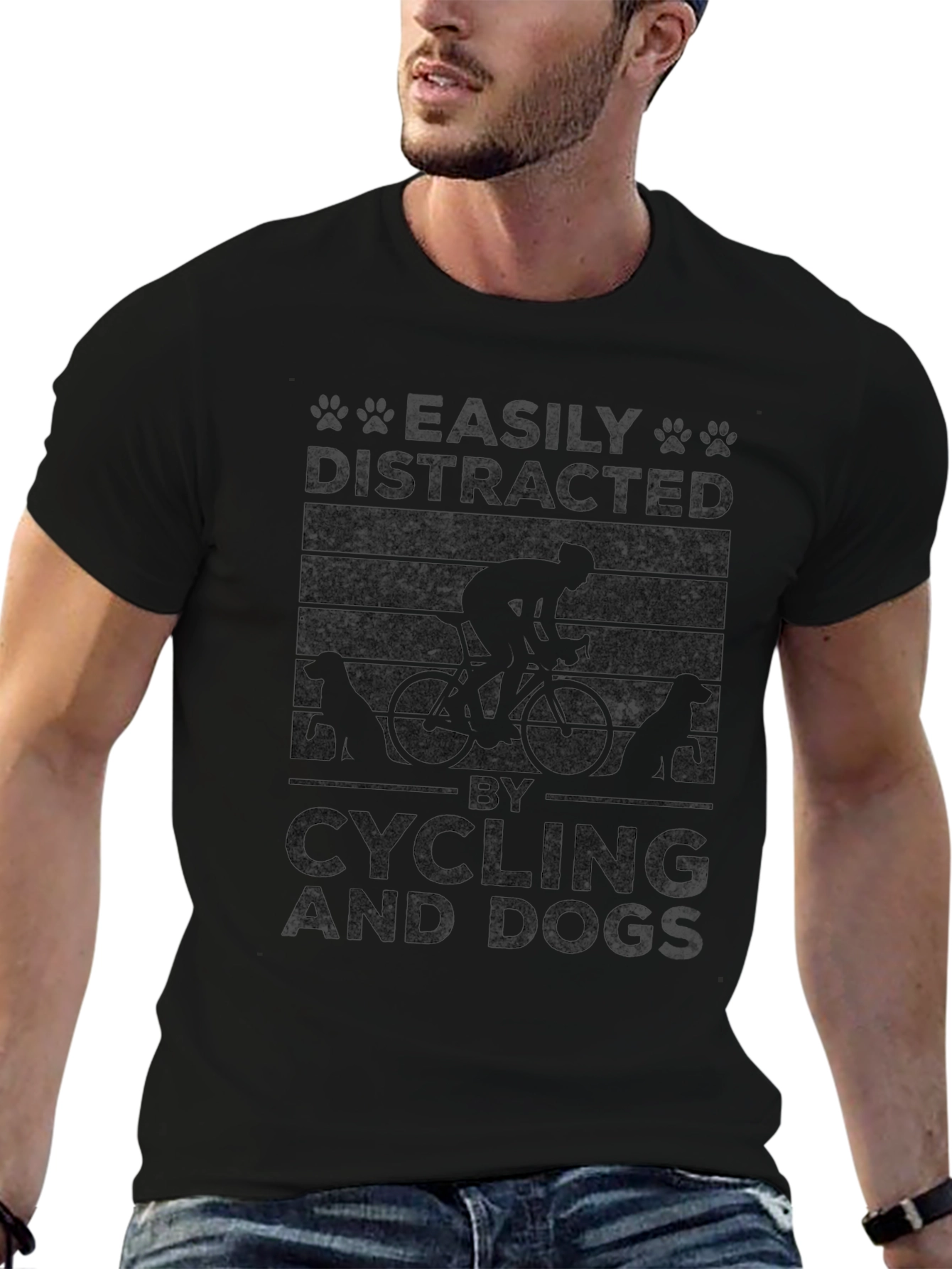 Easily Distracted By Cycling And Dogs T-Shirt