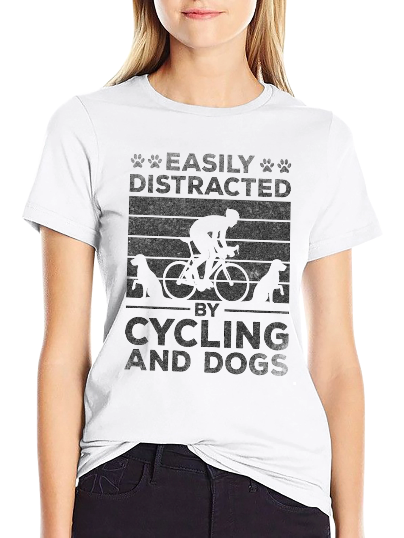 Easily Distracted By Cycling And Dogs T-Shirt
