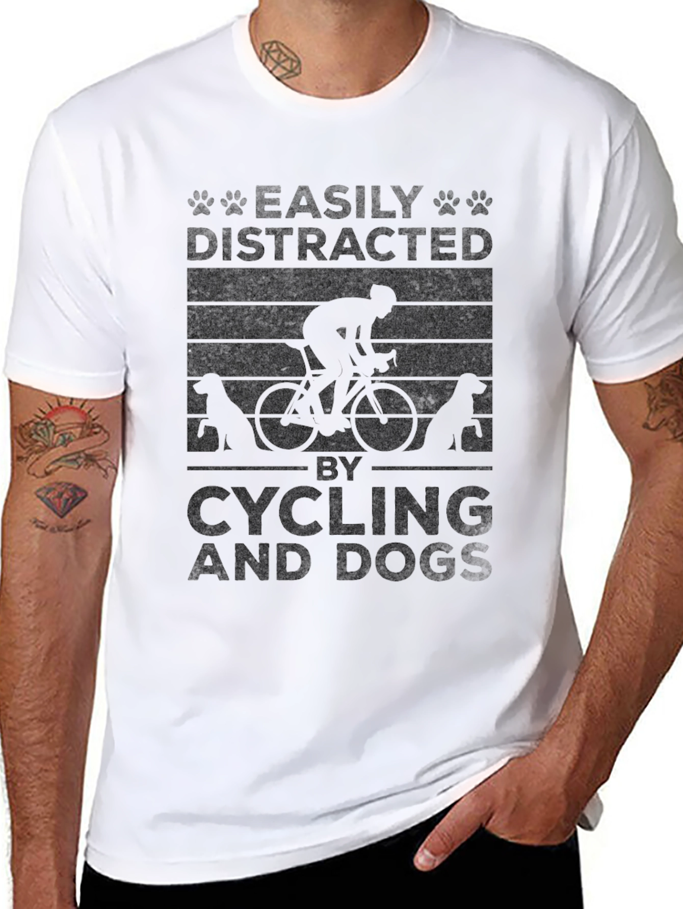 Easily Distracted By Cycling And Dogs T-Shirt