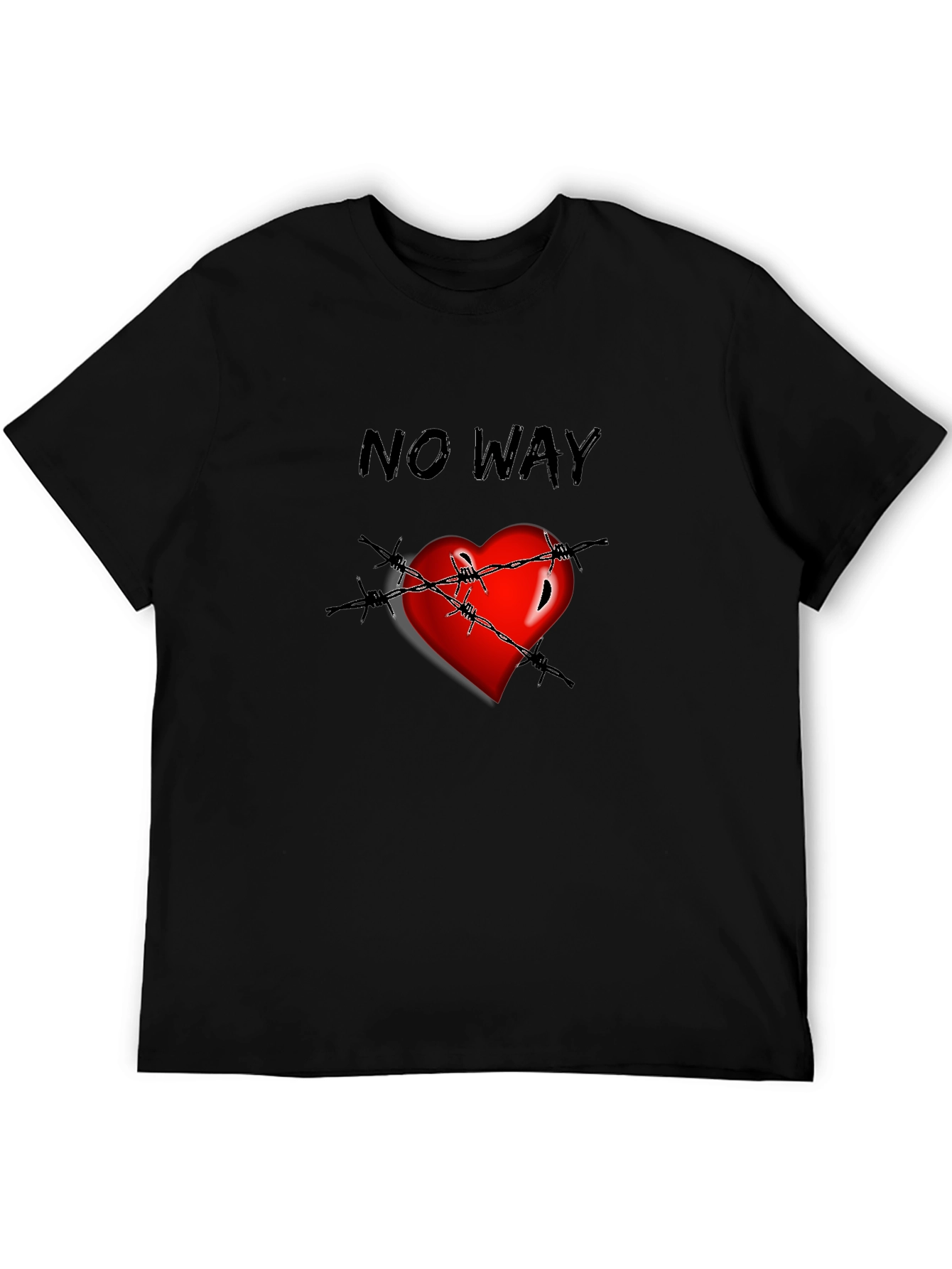 Edgy Heart Barbed Wire Graphic T-Shirt
