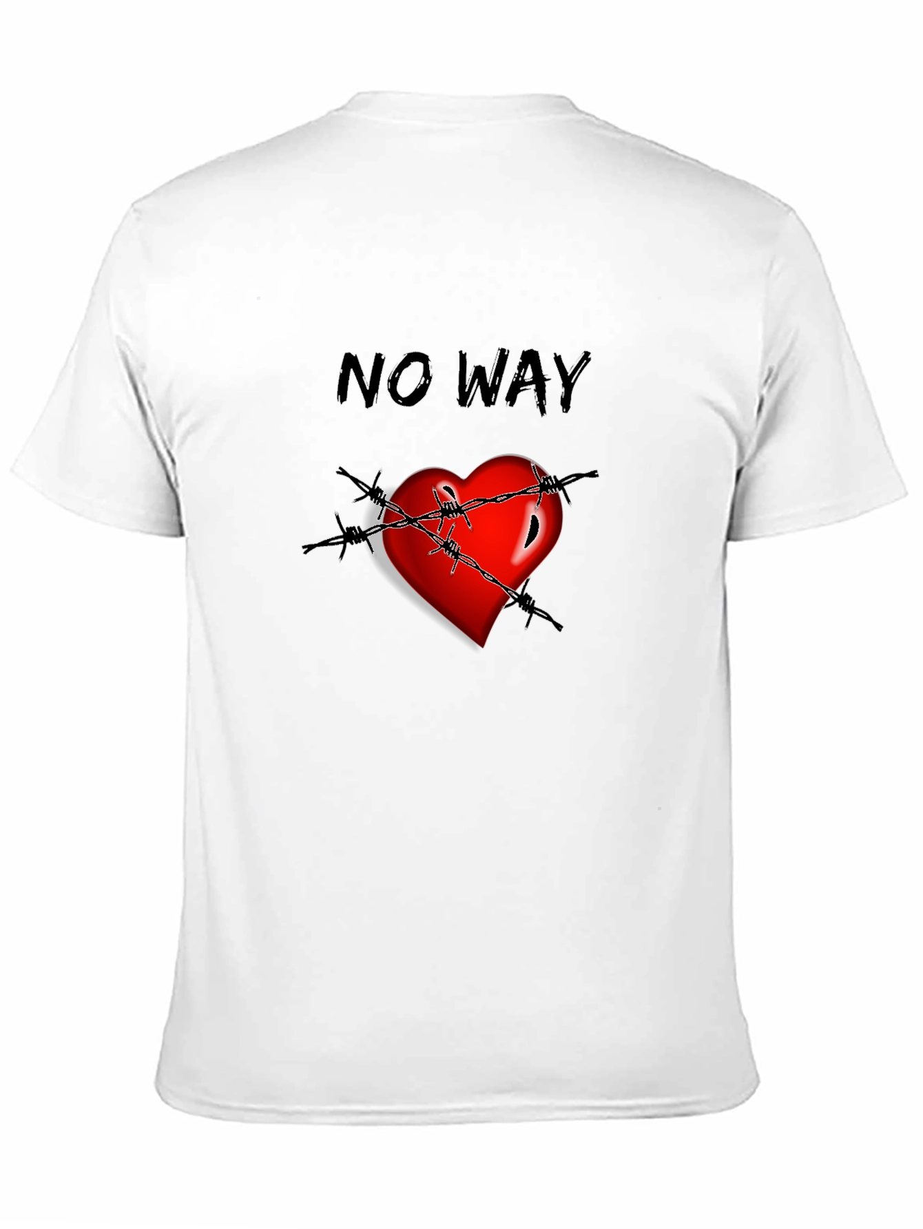 Edgy Heart Barbed Wire Graphic T-Shirt