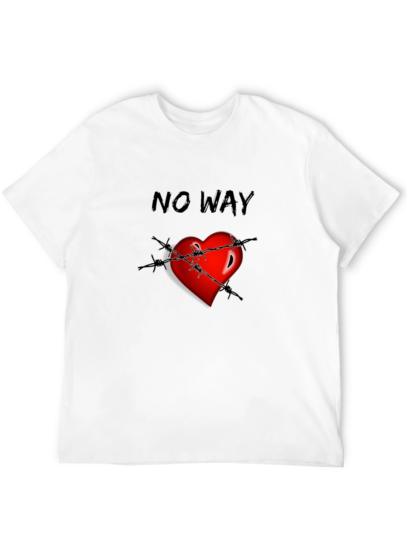 Edgy Heart Barbed Wire Graphic T-Shirt