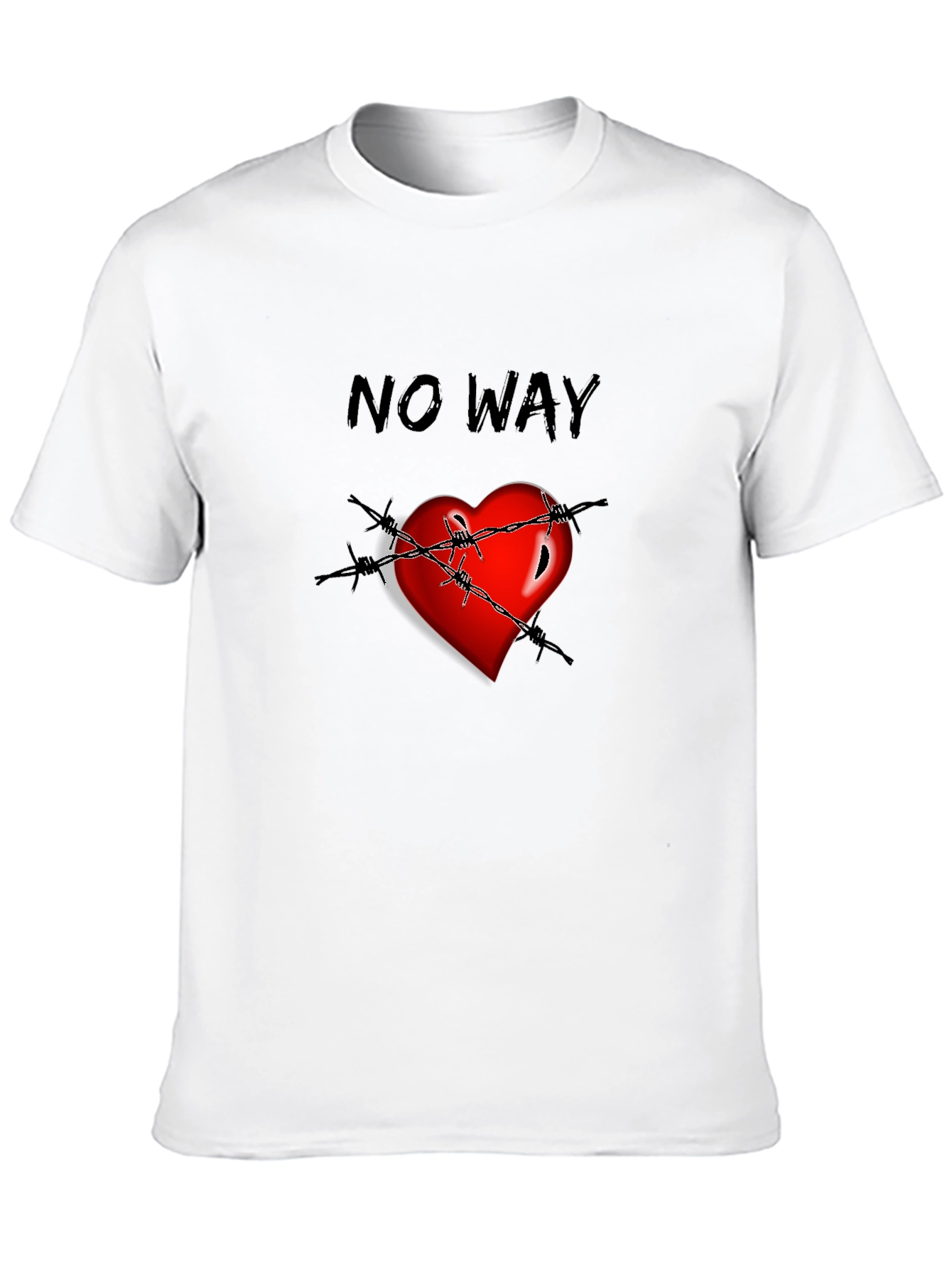 Edgy Heart Barbed Wire Graphic T-Shirt
