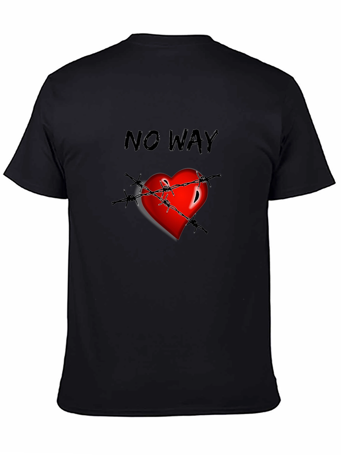 Edgy Heart Barbed Wire Graphic T-Shirt
