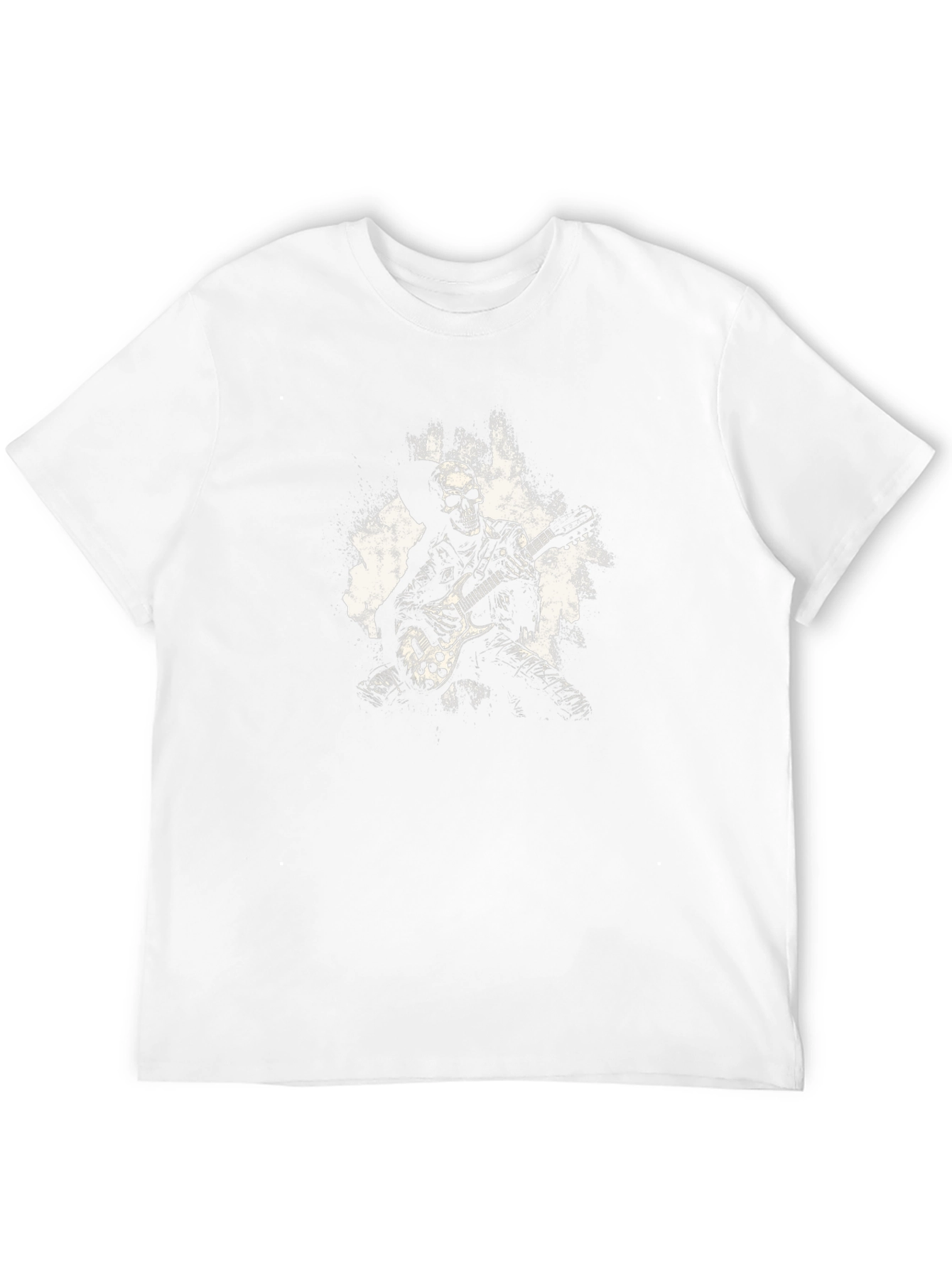 Skeleton Guitarist Graphic Tee - Rock Style