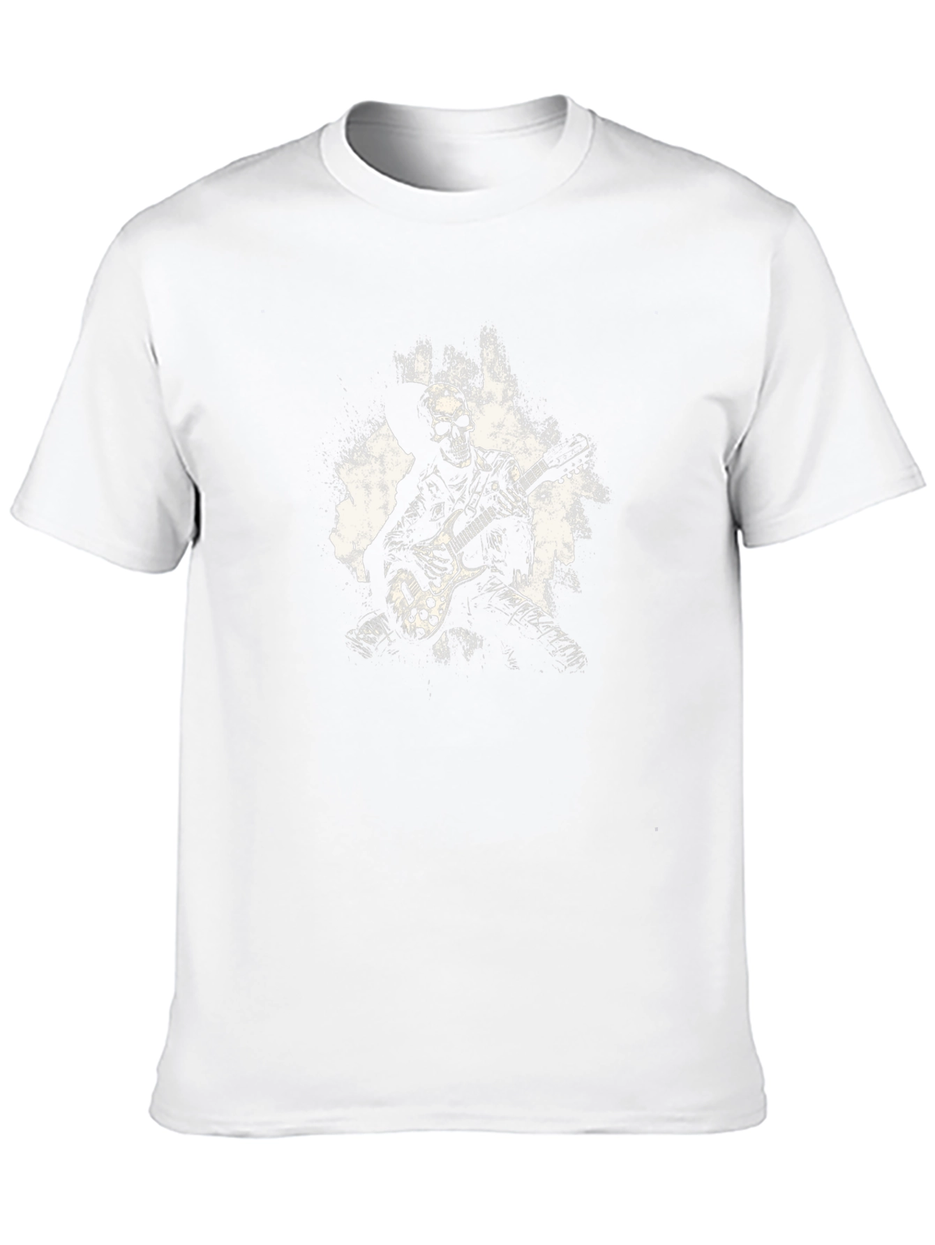 Skeleton Guitarist Graphic Tee - Rock Style