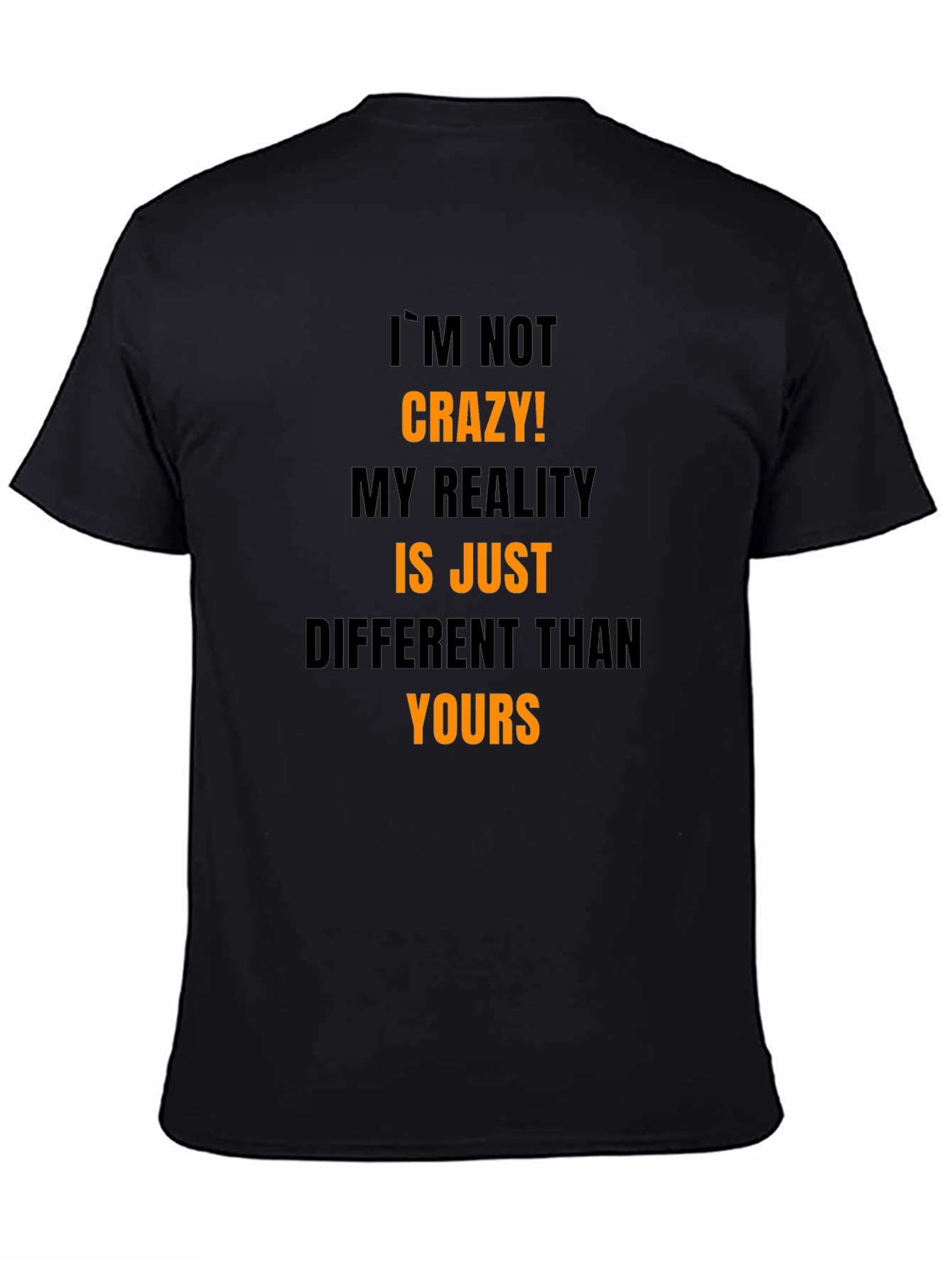 Crazy? Mens Graphic Print Black T-Shirt