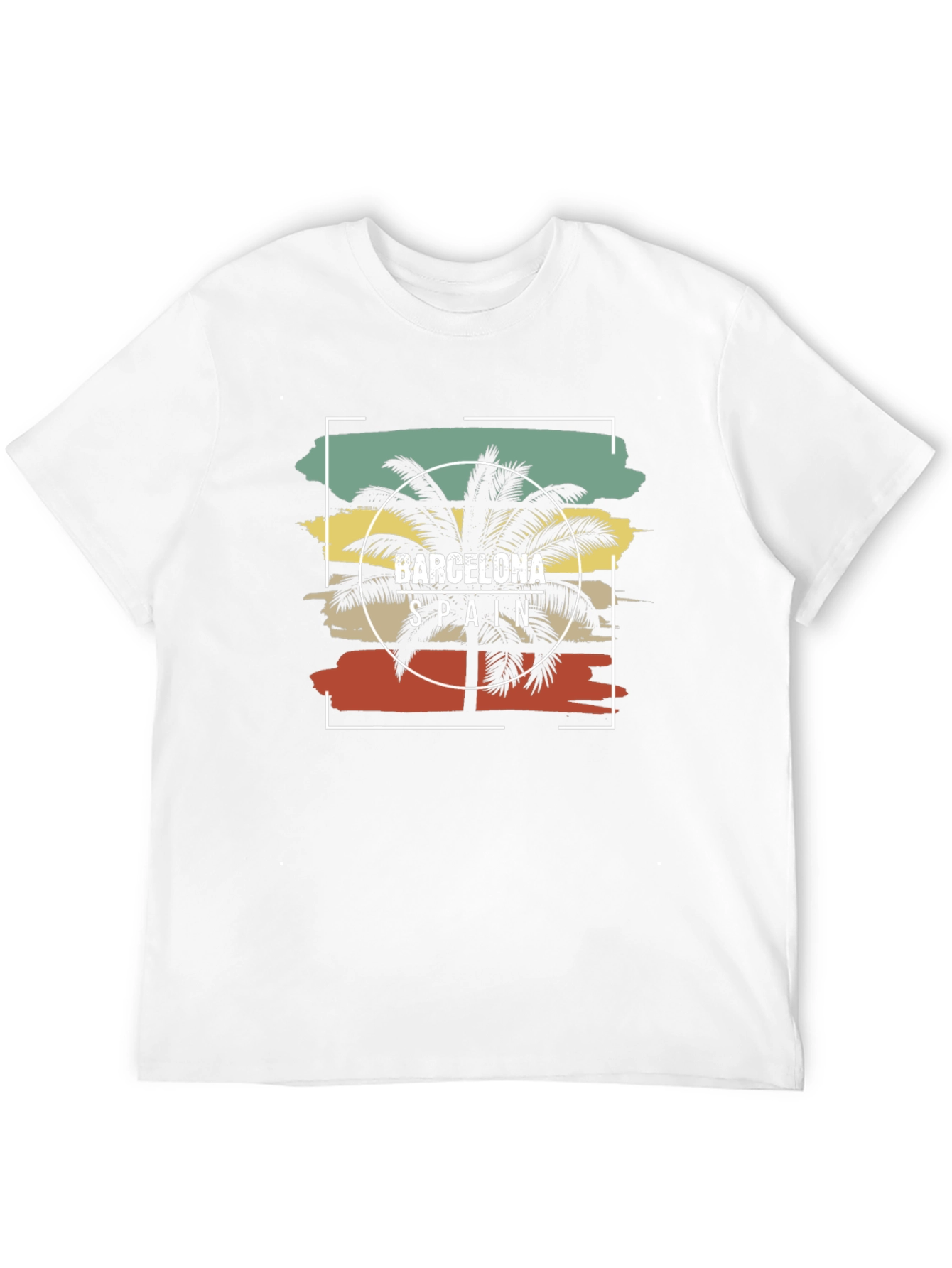 Barcelona Spain Palm Tree Graphic Tee