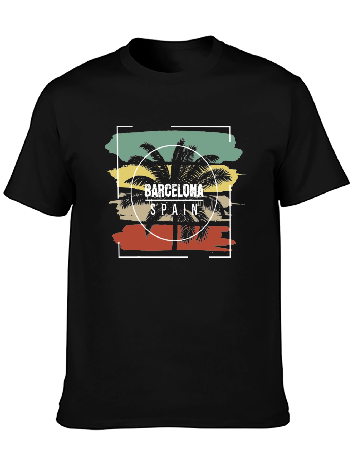 Barcelona Spain Palm Tree Graphic Tee