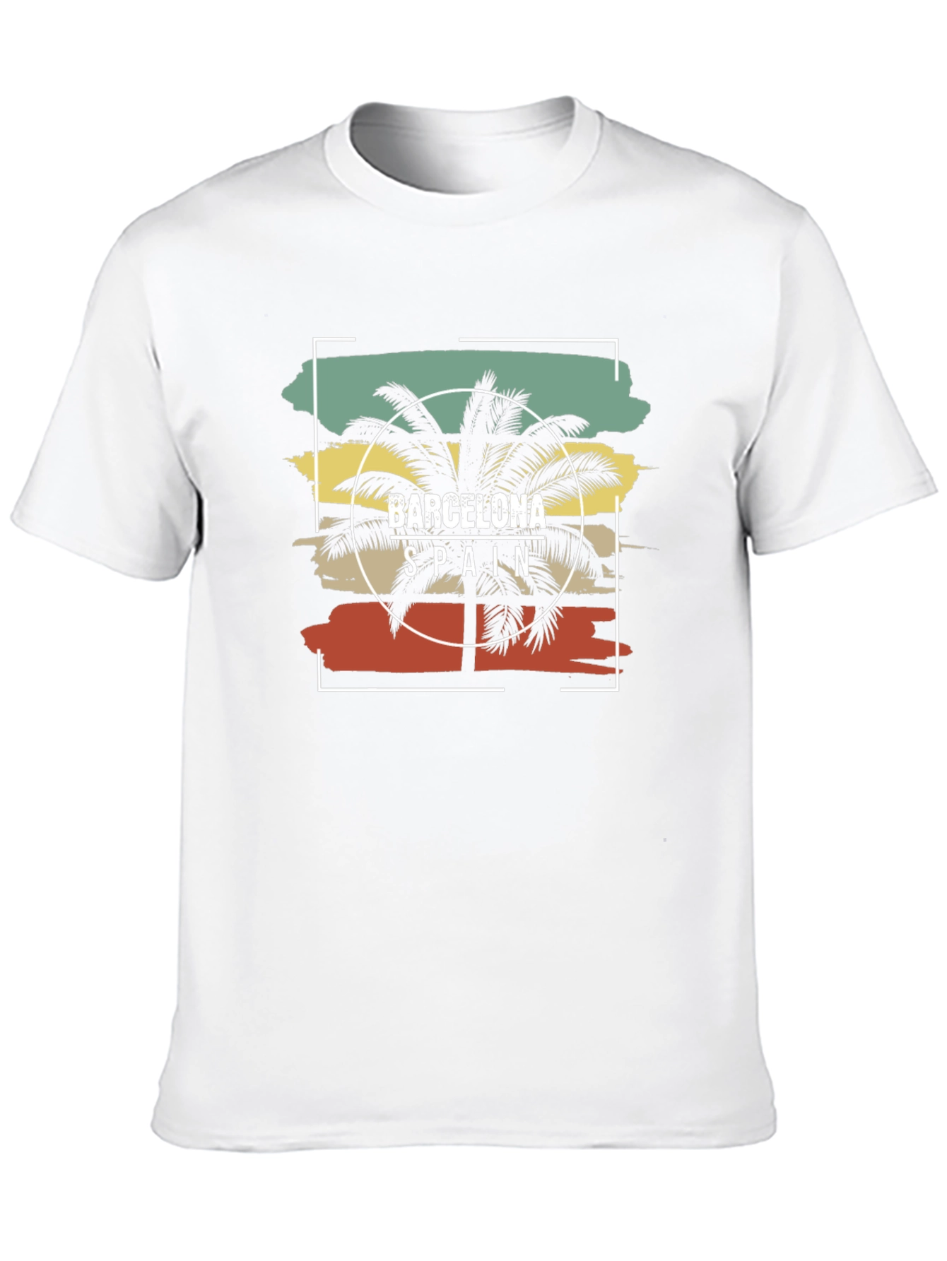 Barcelona Spain Palm Tree Graphic Tee