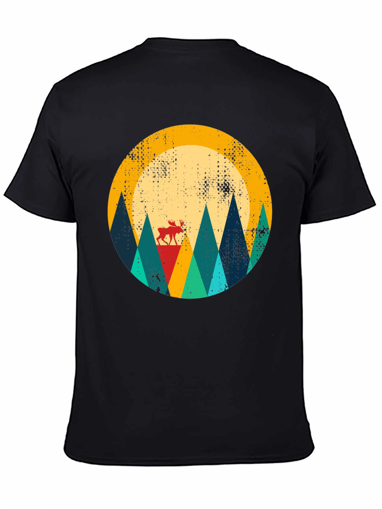 Retro Moose Mountain Graphic Tee - Unisex