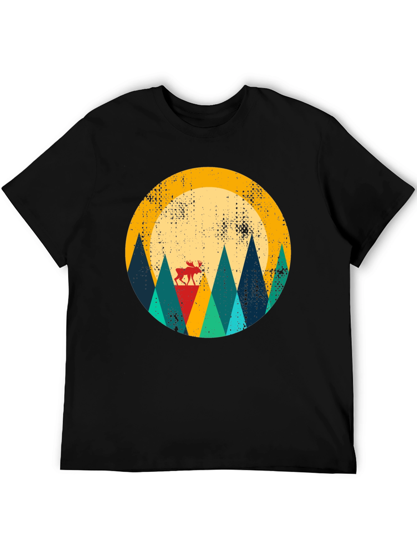Retro Moose Mountain Graphic Tee - Unisex