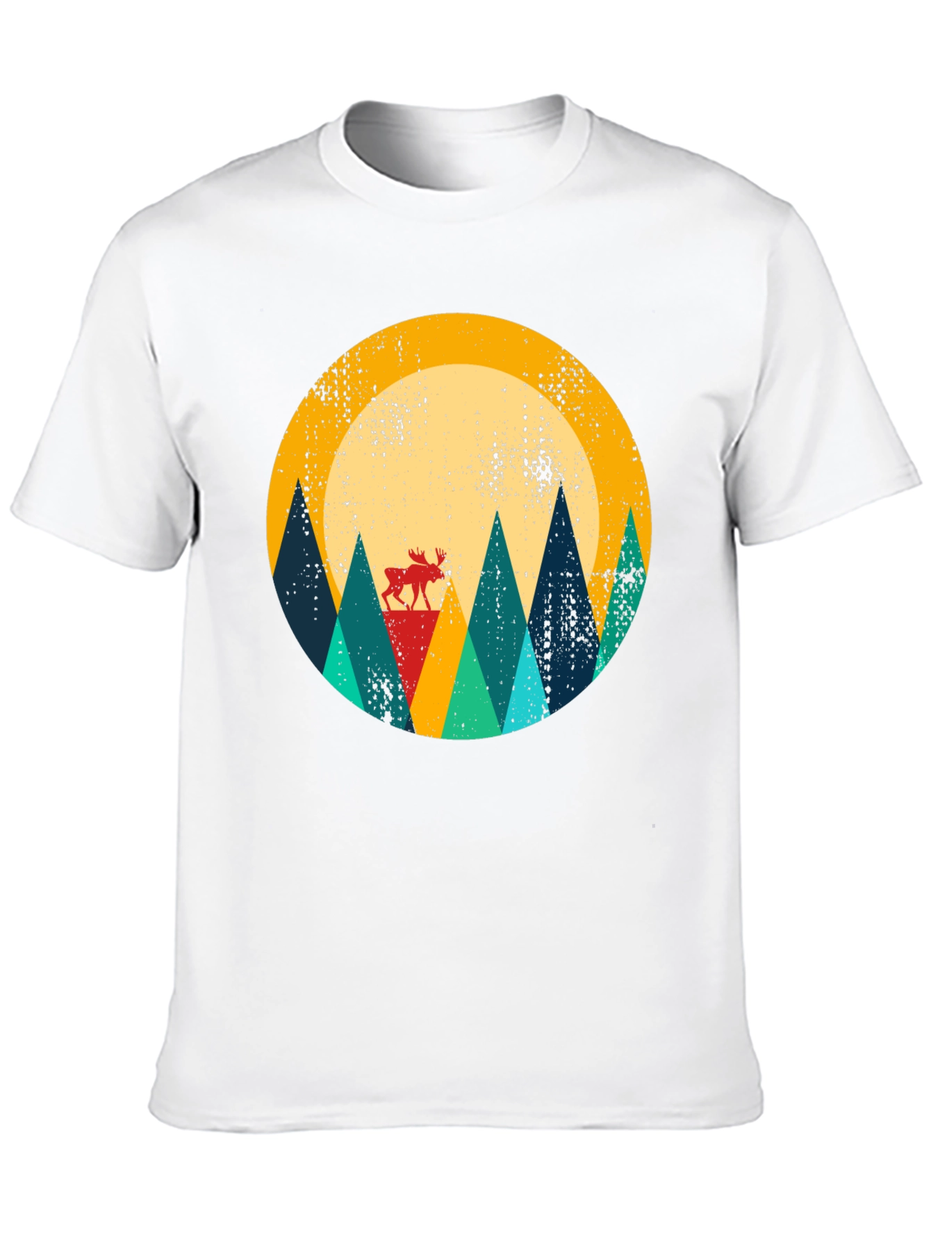 Retro Moose Mountain Graphic Tee - Unisex