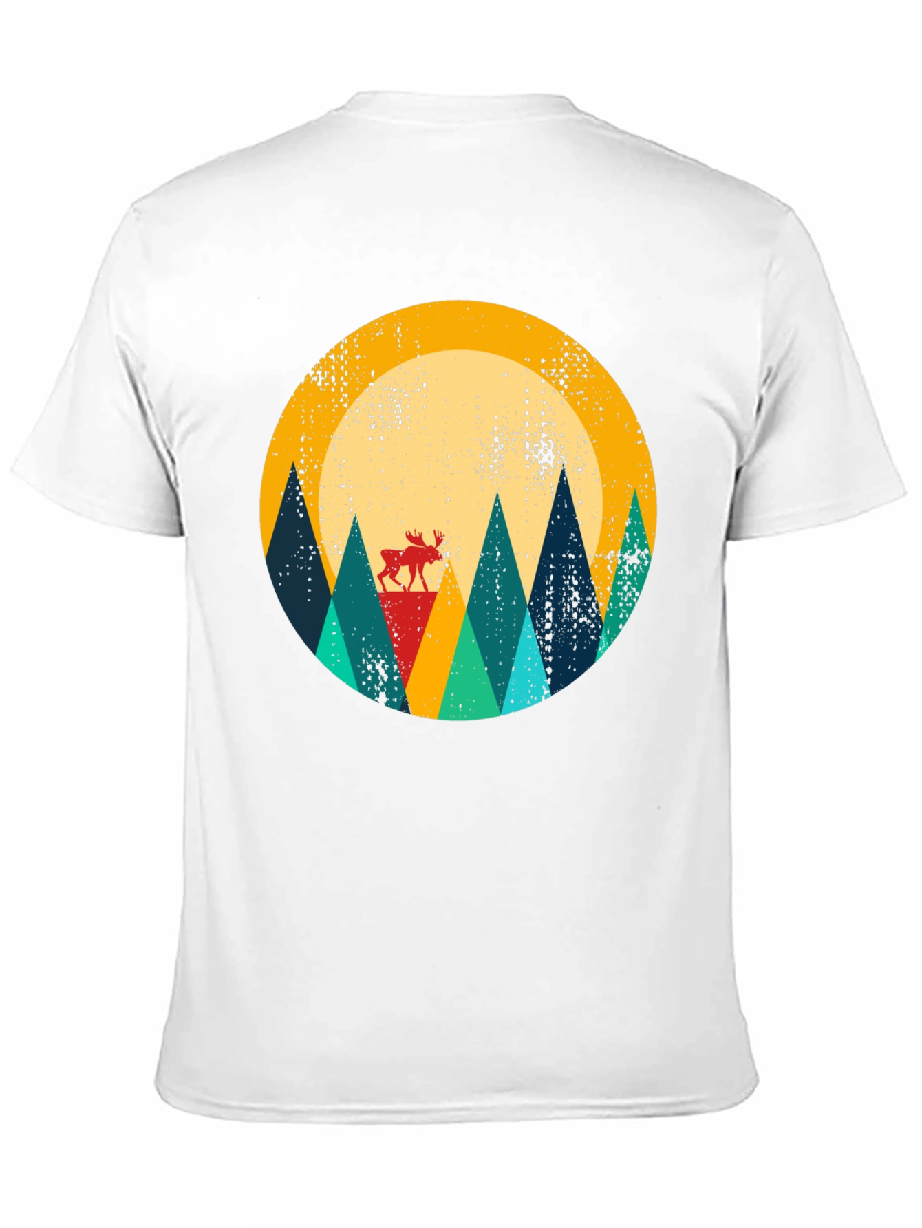 Retro Moose Mountain Graphic Tee - Unisex
