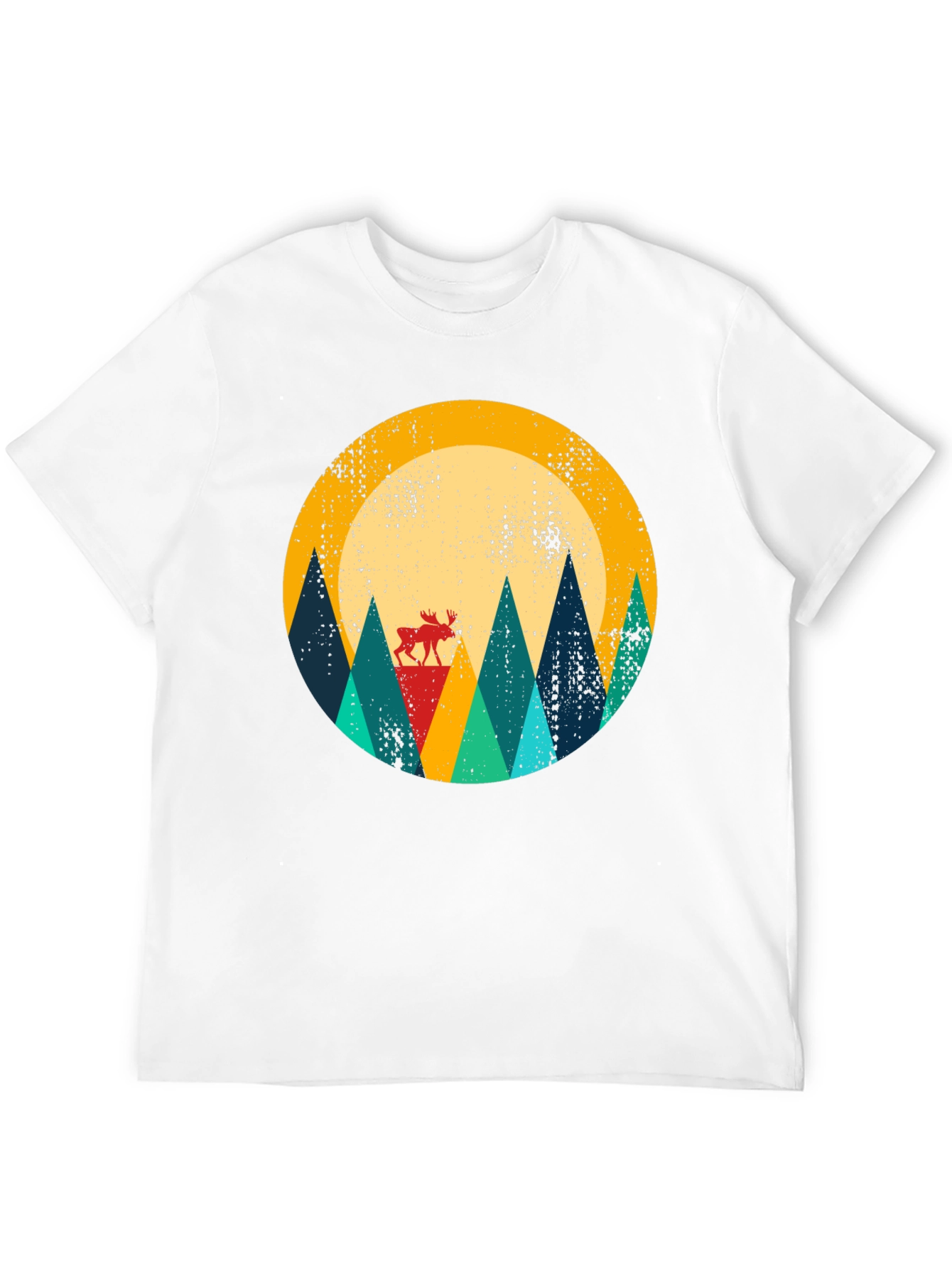 Retro Moose Mountain Graphic Tee - Unisex