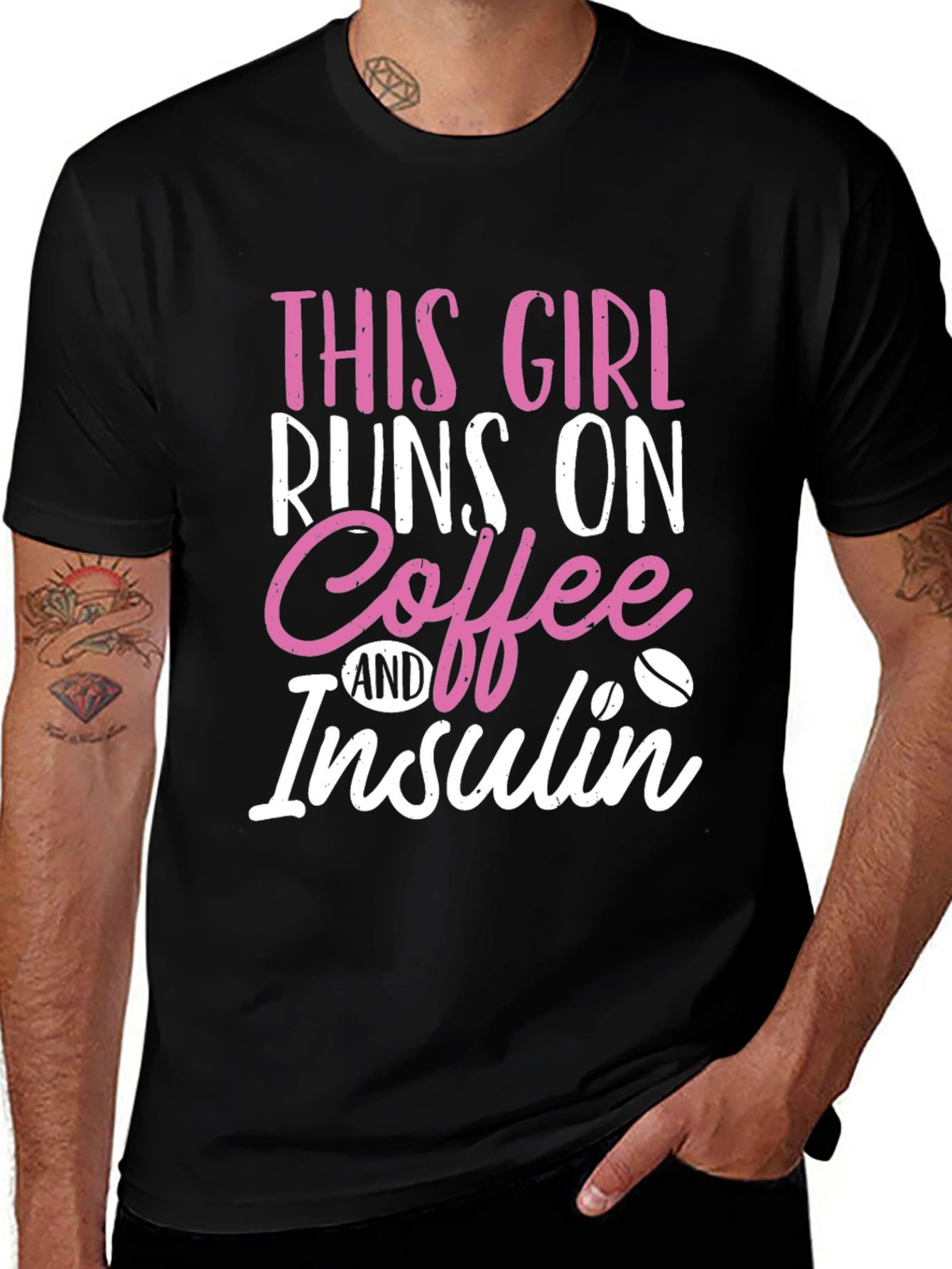 This Girl Runs on Coffee & Insulin Graphic Tee