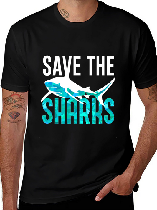 Save the Sharks Graphic T-Shirt - Black
