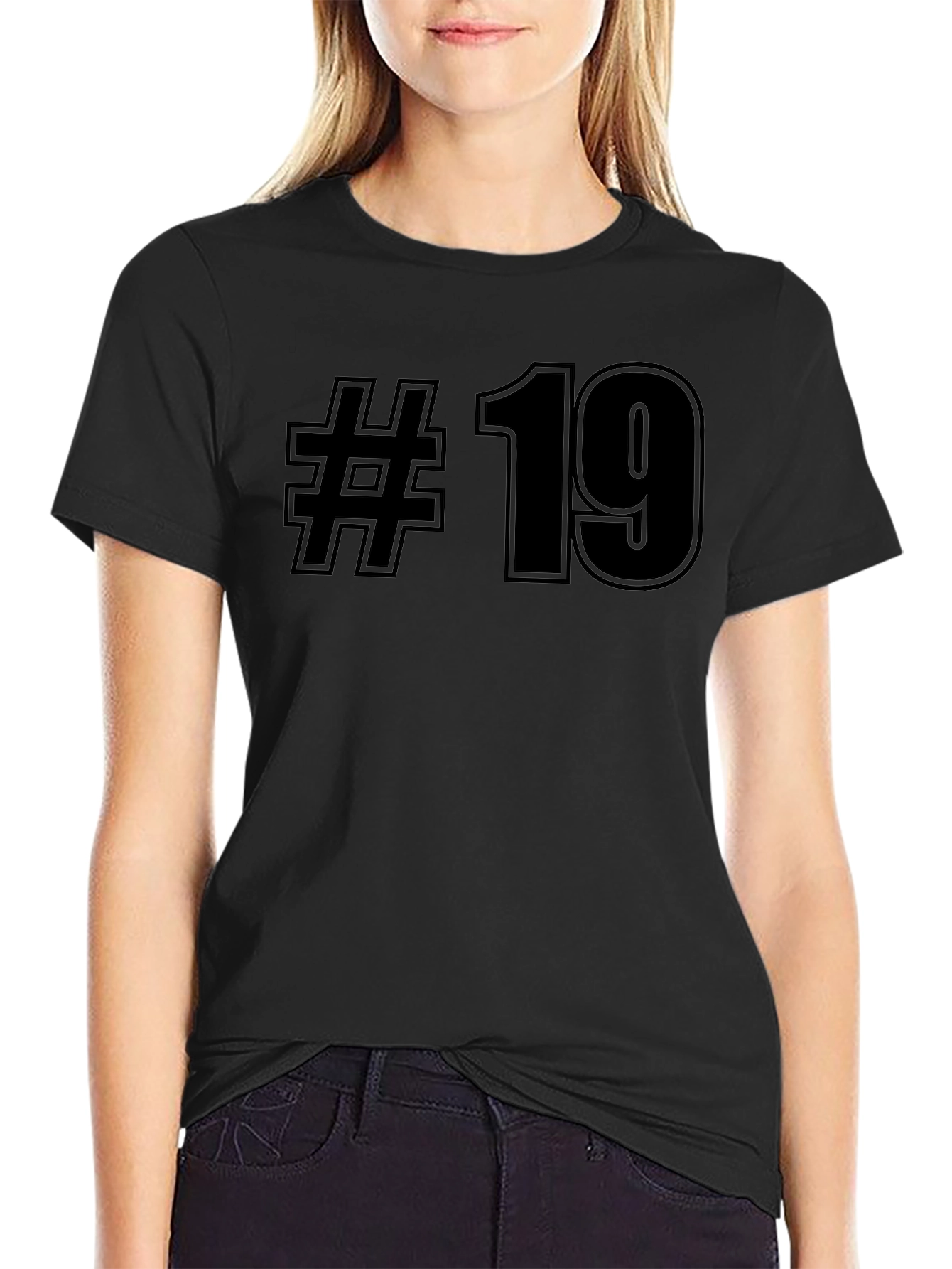 Black Number 19 Graphic T-Shirt
