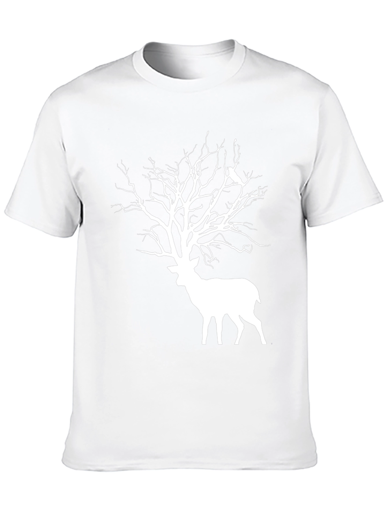 Deer Tree Graphic Tee - Black Cotton Blend