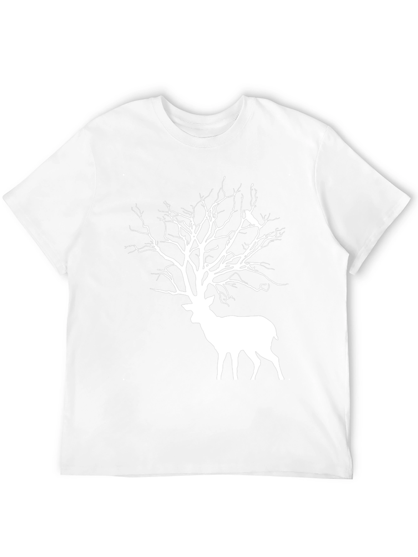 Deer Tree Graphic Tee - Black Cotton Blend
