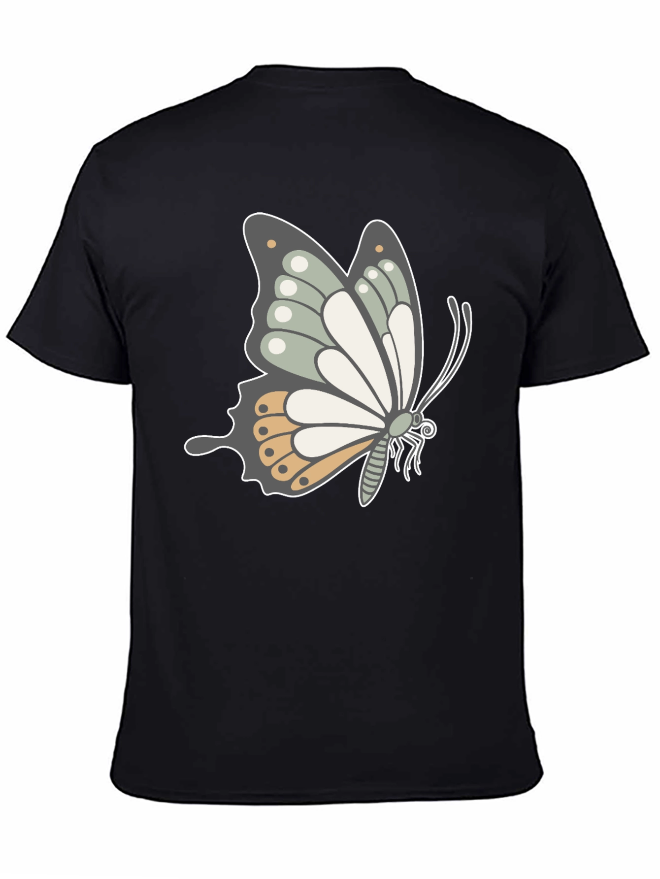 Butterfly Graphic Tee - Stylish Mens Black T-Shirt