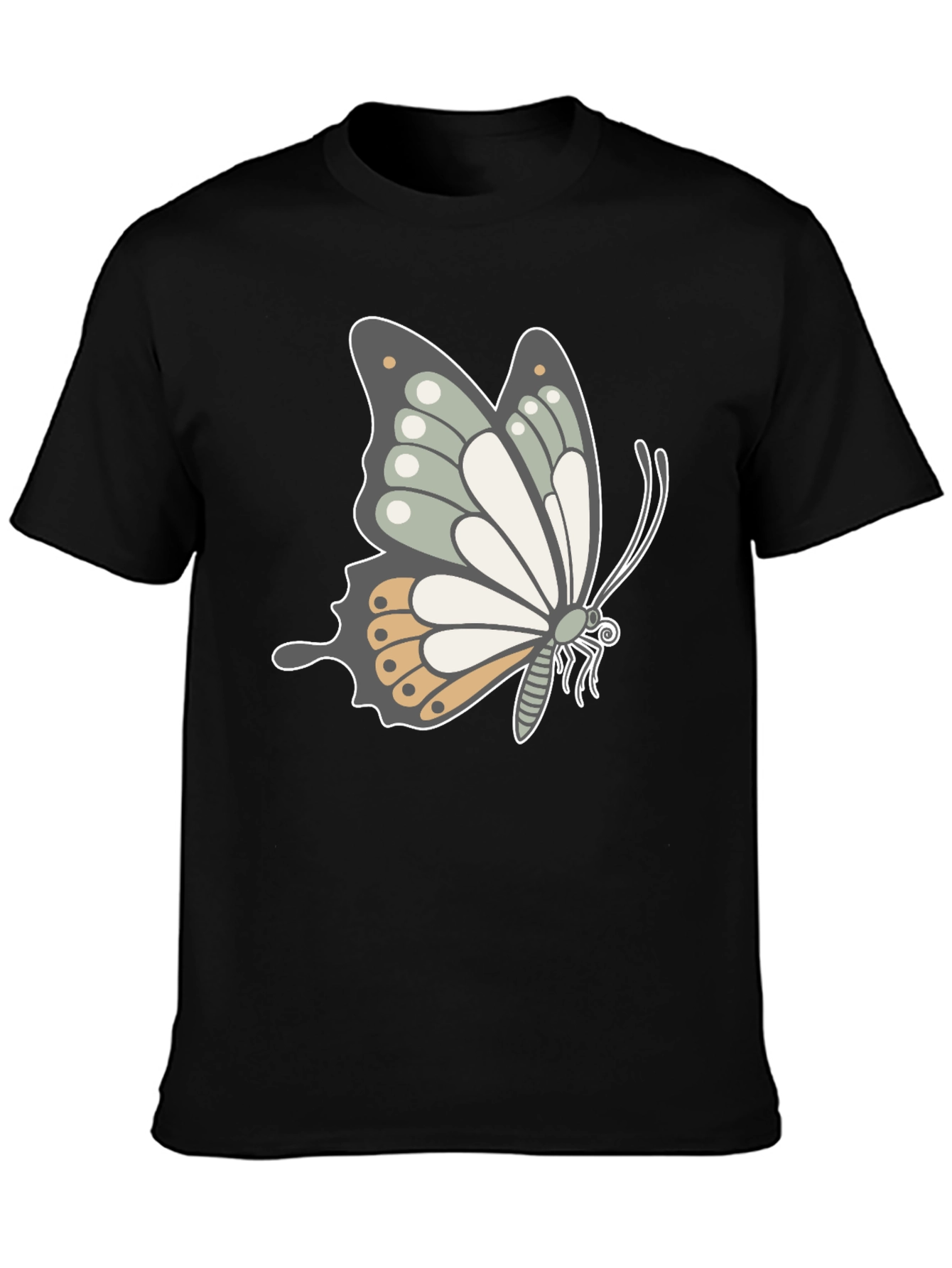 Butterfly Graphic Tee - Stylish Mens Black T-Shirt