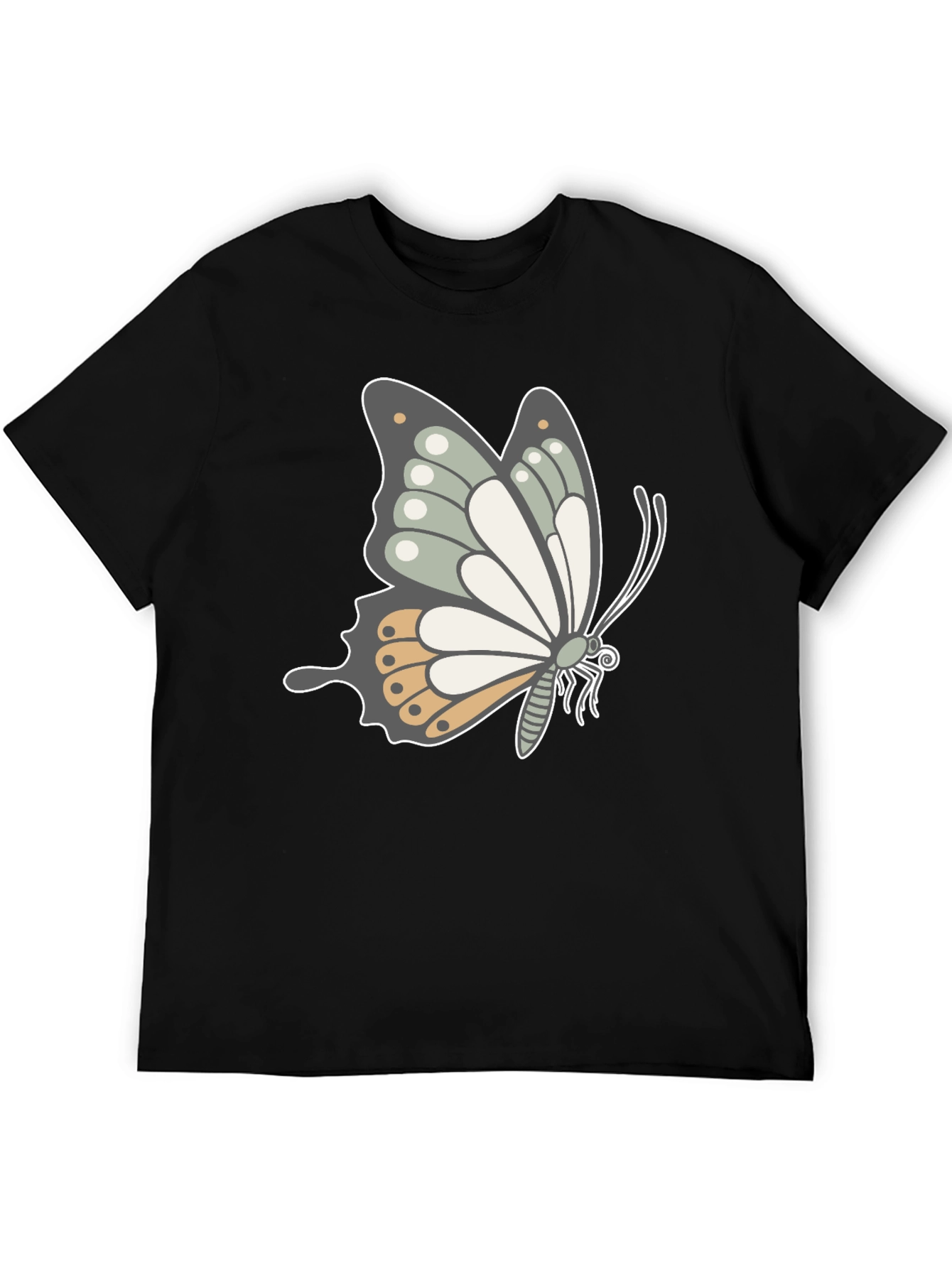 Butterfly Graphic Tee - Stylish Mens Black T-Shirt