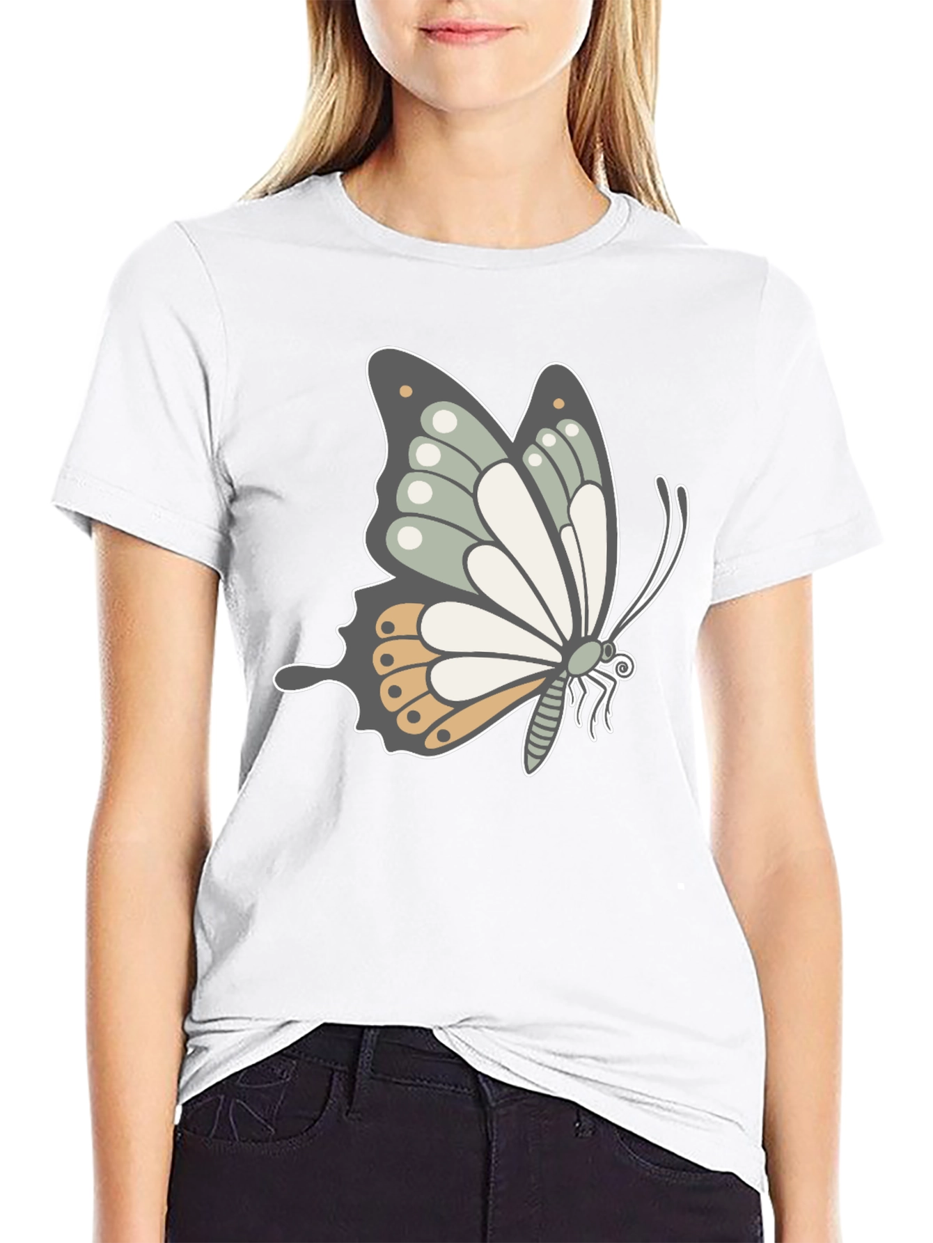 Butterfly Graphic Tee - Stylish Mens Black T-Shirt