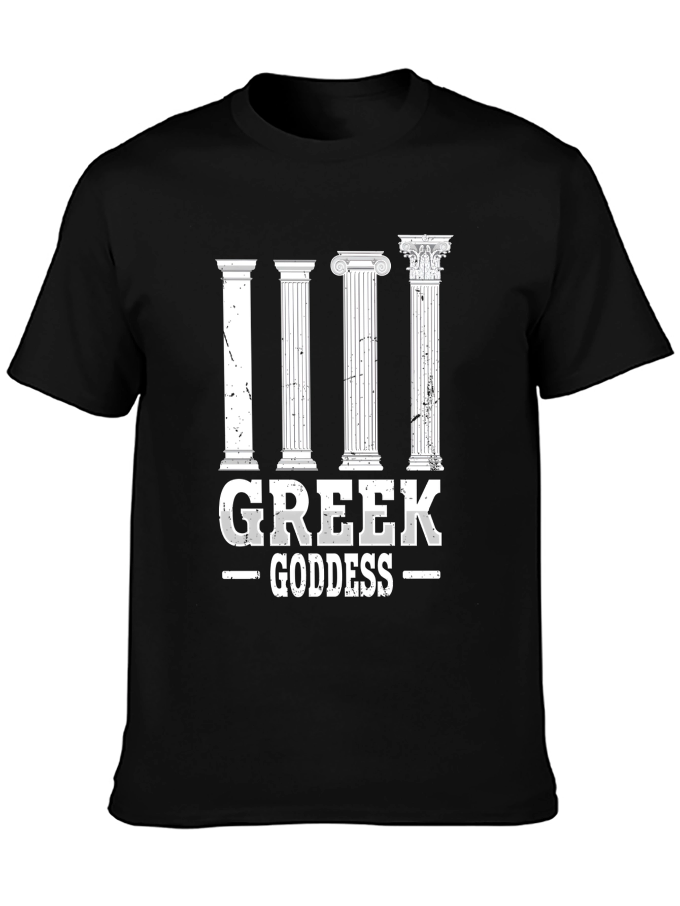 Greek Goddess Graphic Tee - Ancient Column Design