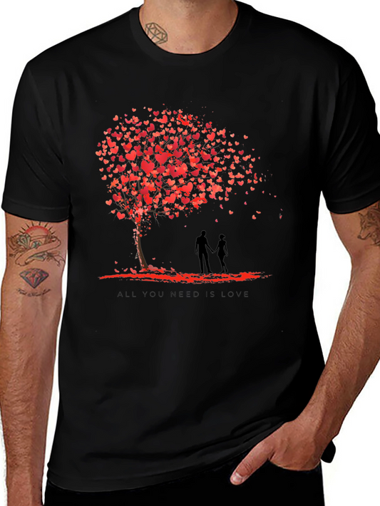 Love Tree Graphic Tee - All You Need Is Love Black T-Shirt