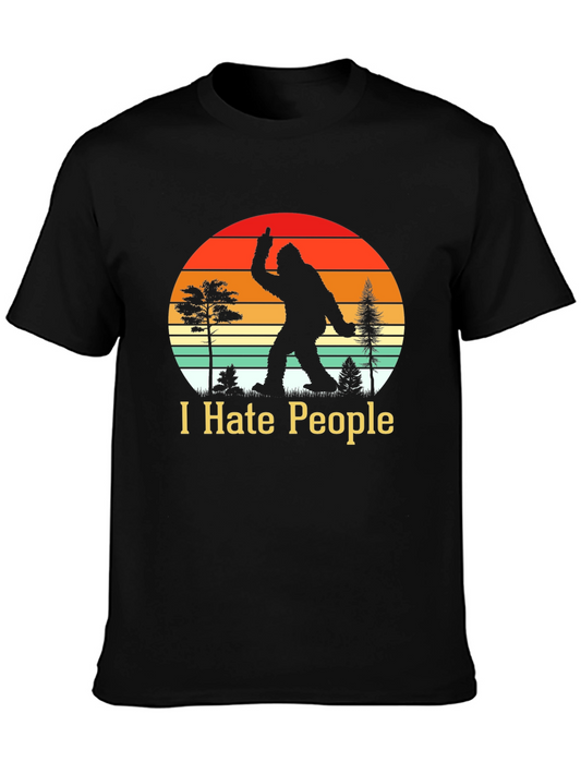 I Hate People Bigfoot T-Shirt Funny Sasquatch Tee