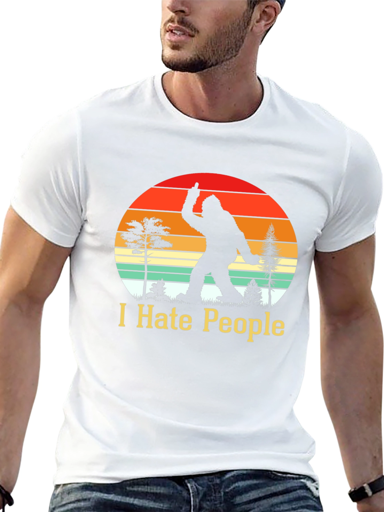 I Hate People Bigfoot T-Shirt Funny Sasquatch Tee