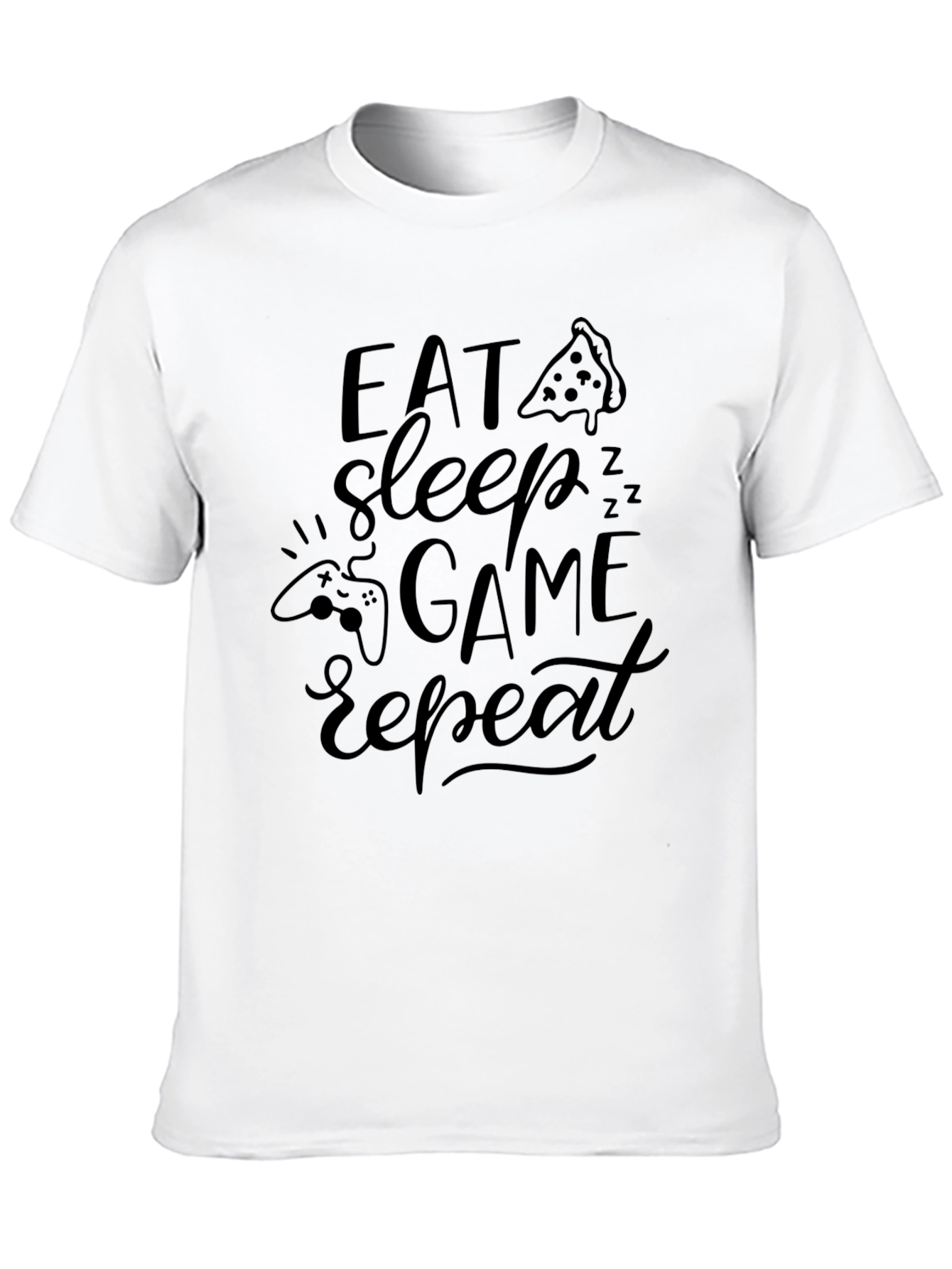 Eat Sleep Game Repeat Black T-Shirt