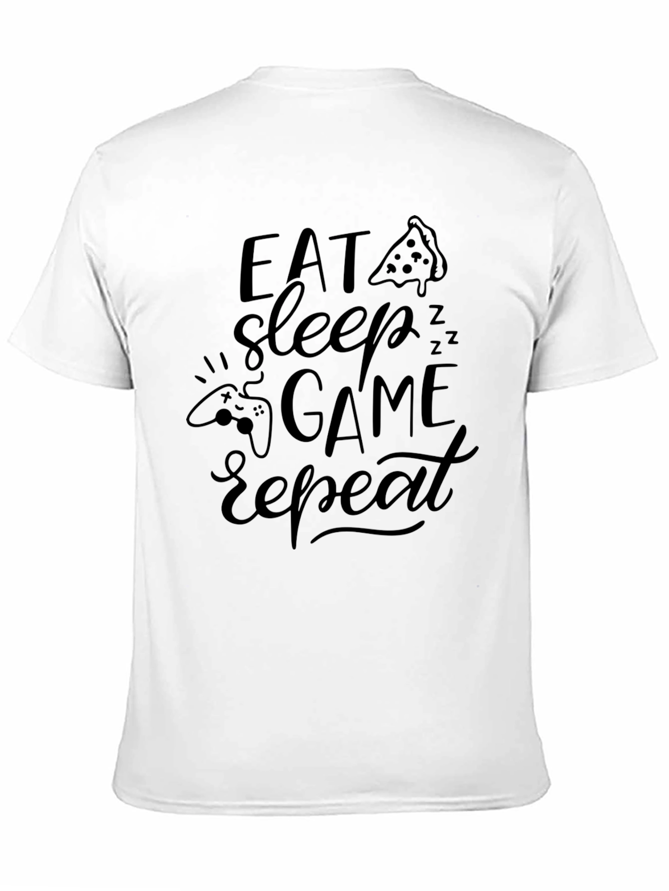 Eat Sleep Game Repeat Black T-Shirt