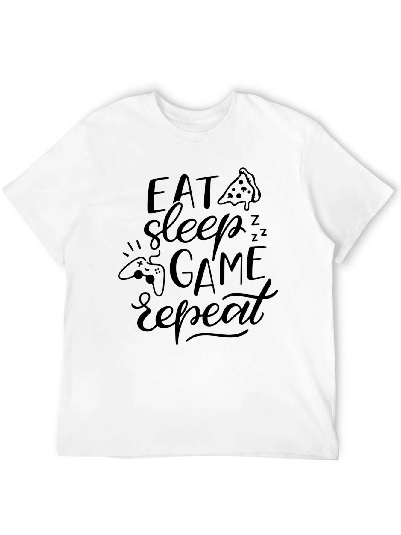Eat Sleep Game Repeat Black T-Shirt