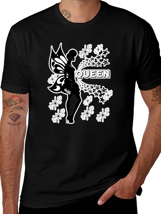 Queen Fairy Graphic Black T-Shirt