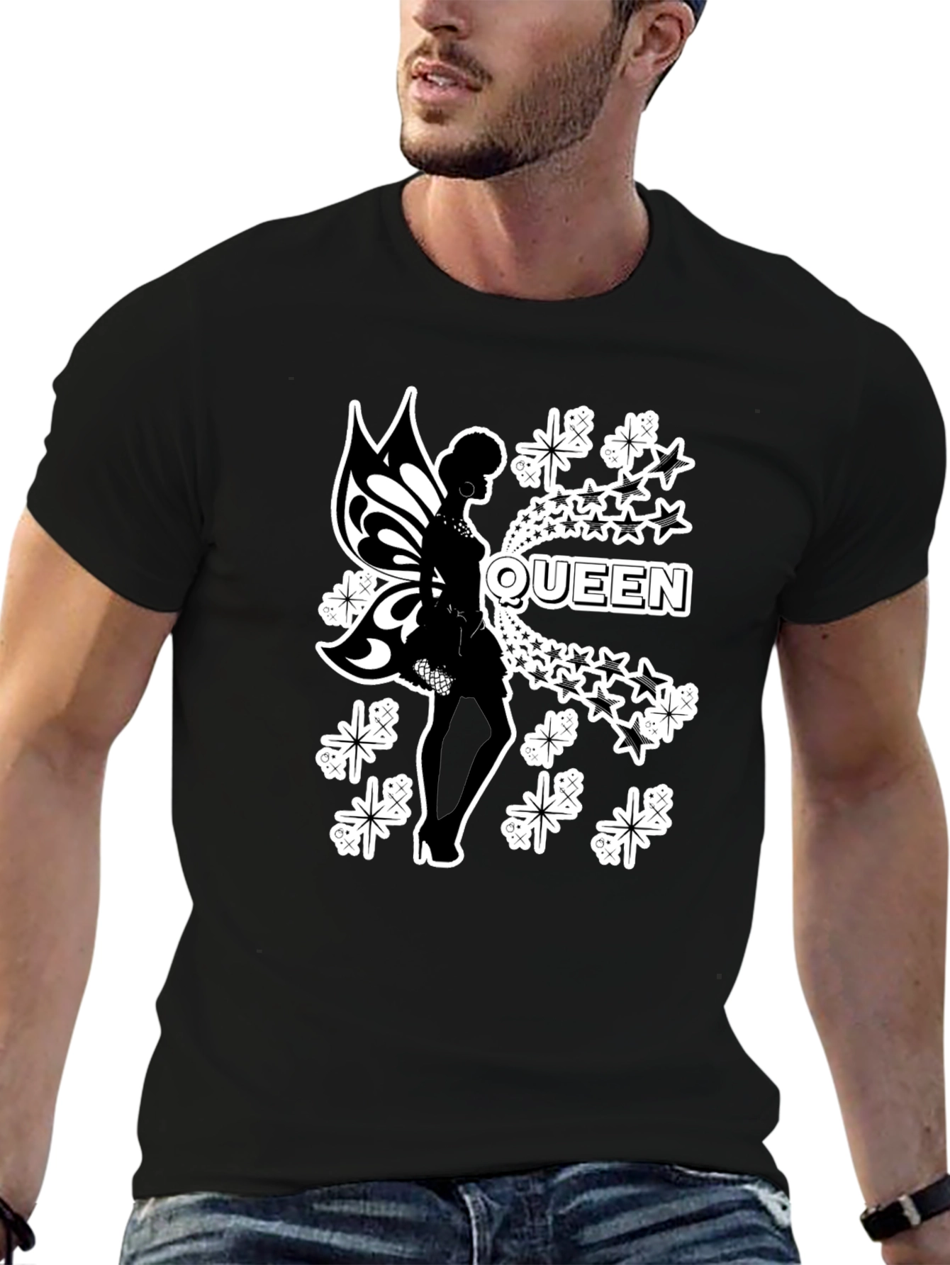 Queen Fairy Graphic Black T-Shirt