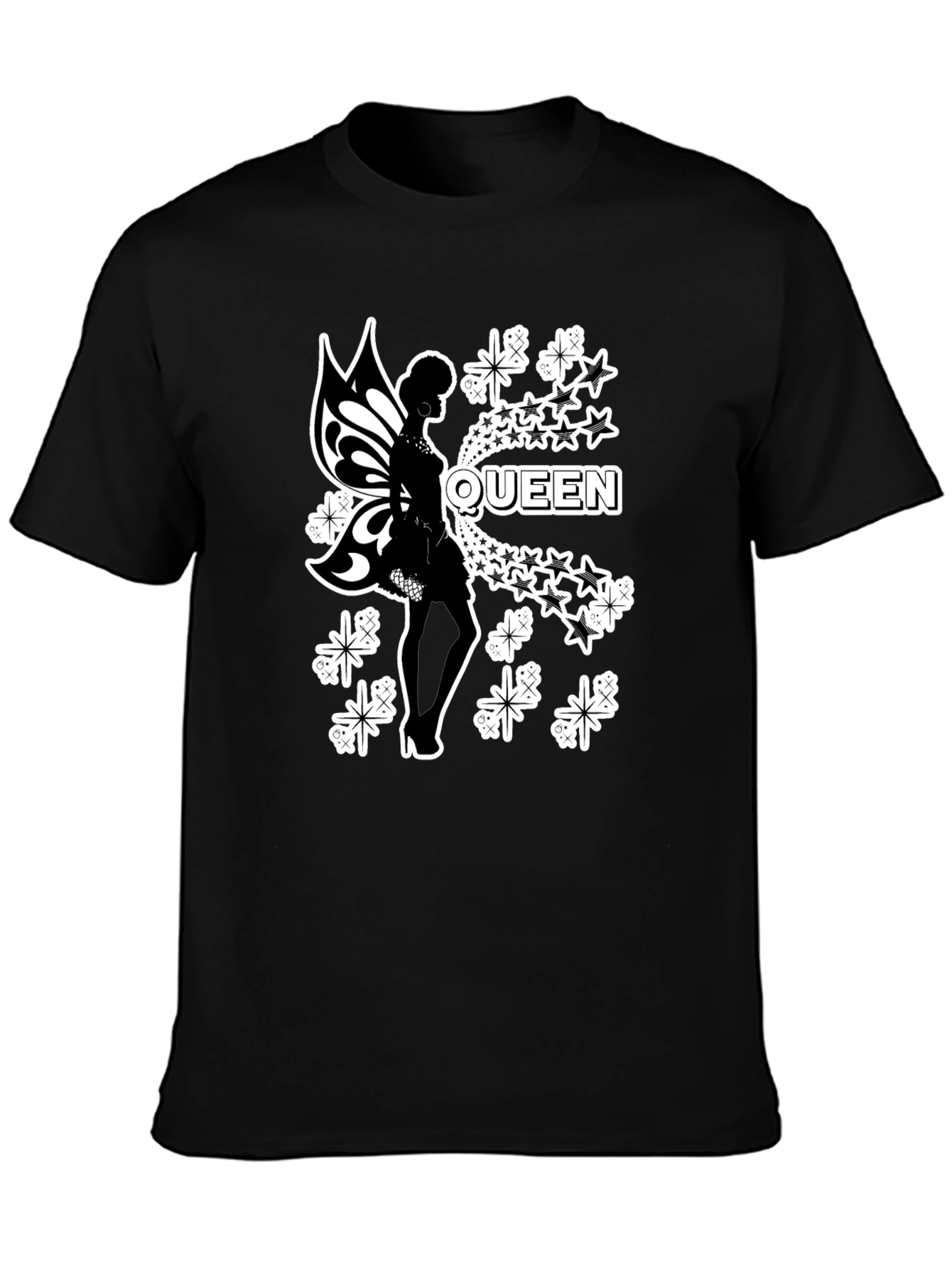 Queen Fairy Graphic Black T-Shirt