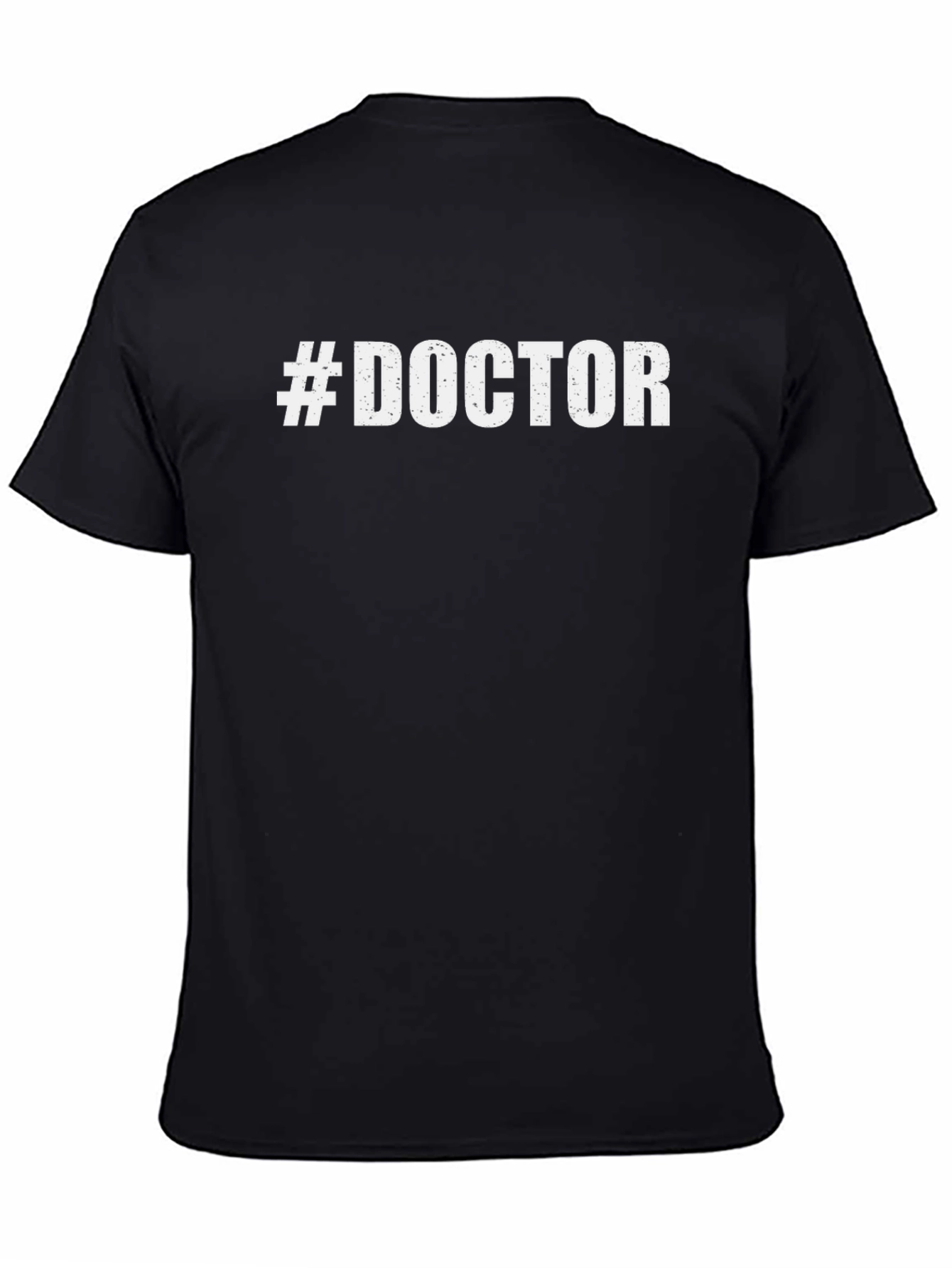 #Doctor Graphic Print Black Cotton Casual T-Shirt