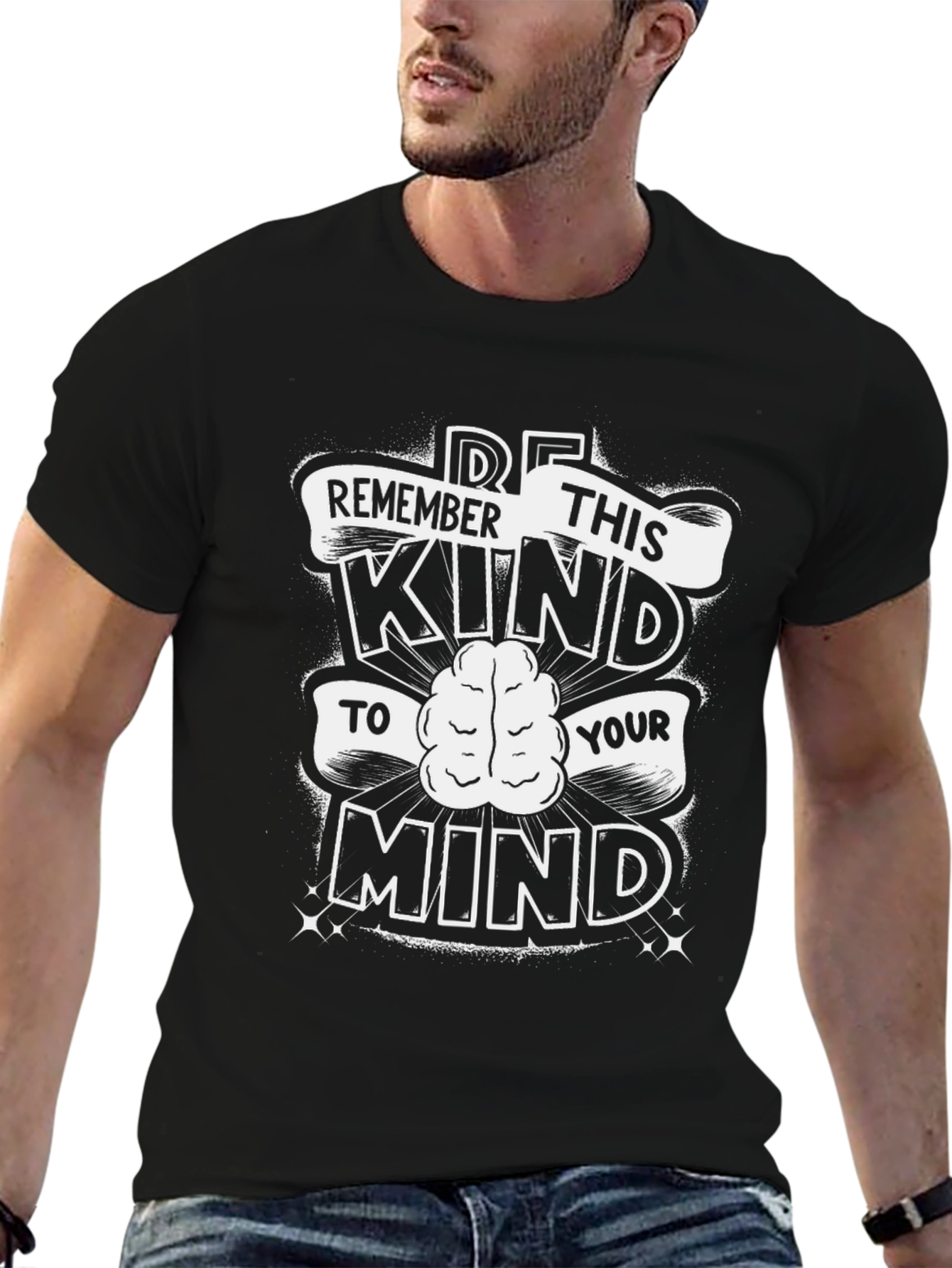 Be Kind to Your Mind Black Graphic T-Shirt