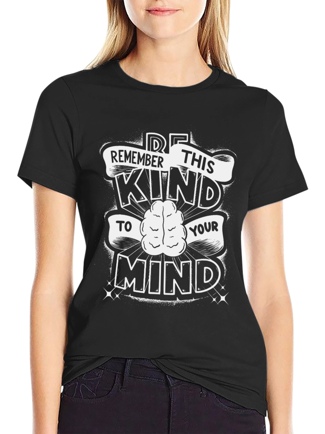 Be Kind to Your Mind Black Graphic T-Shirt