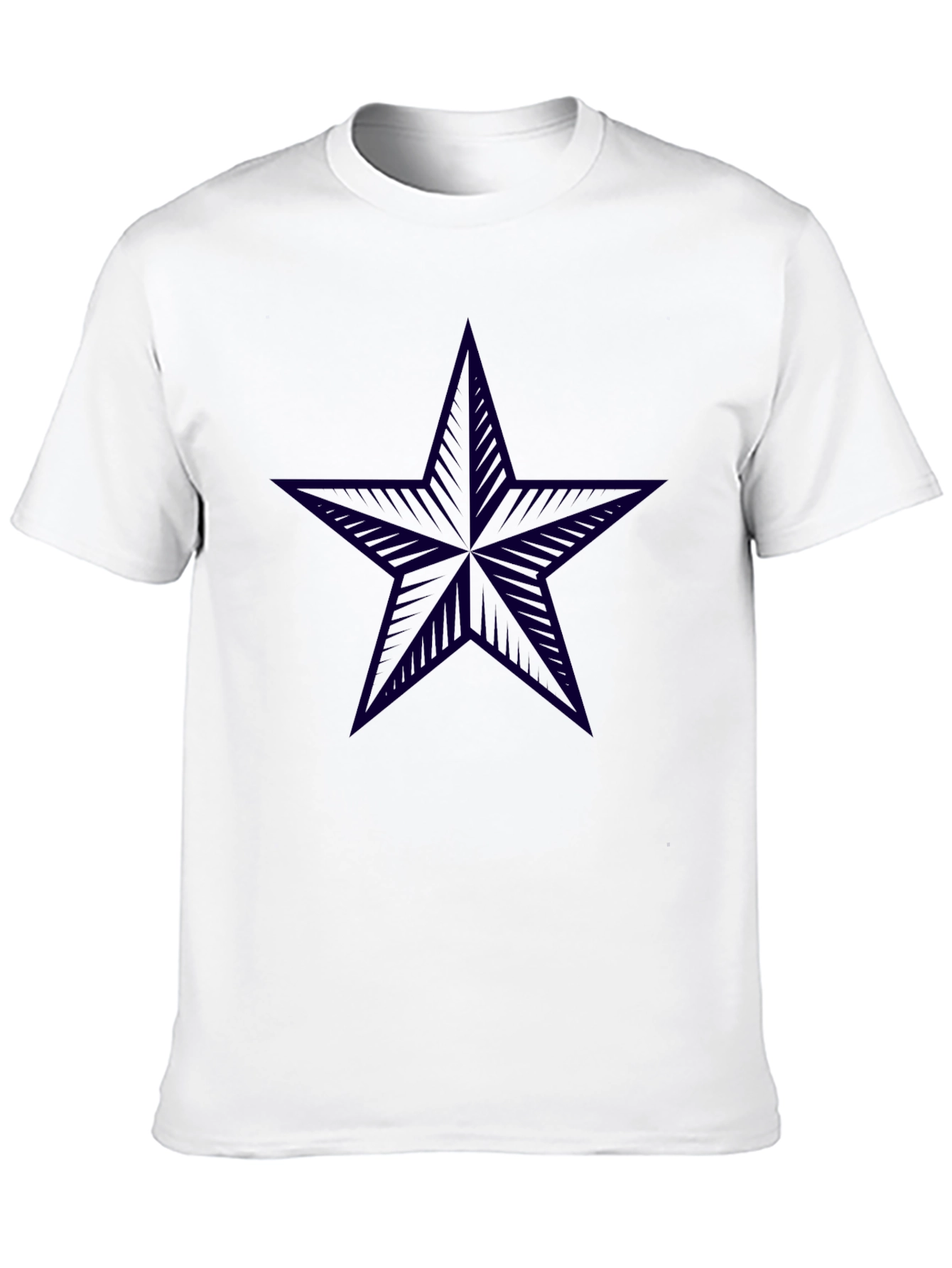 Black T-Shirt with Navy Star Print