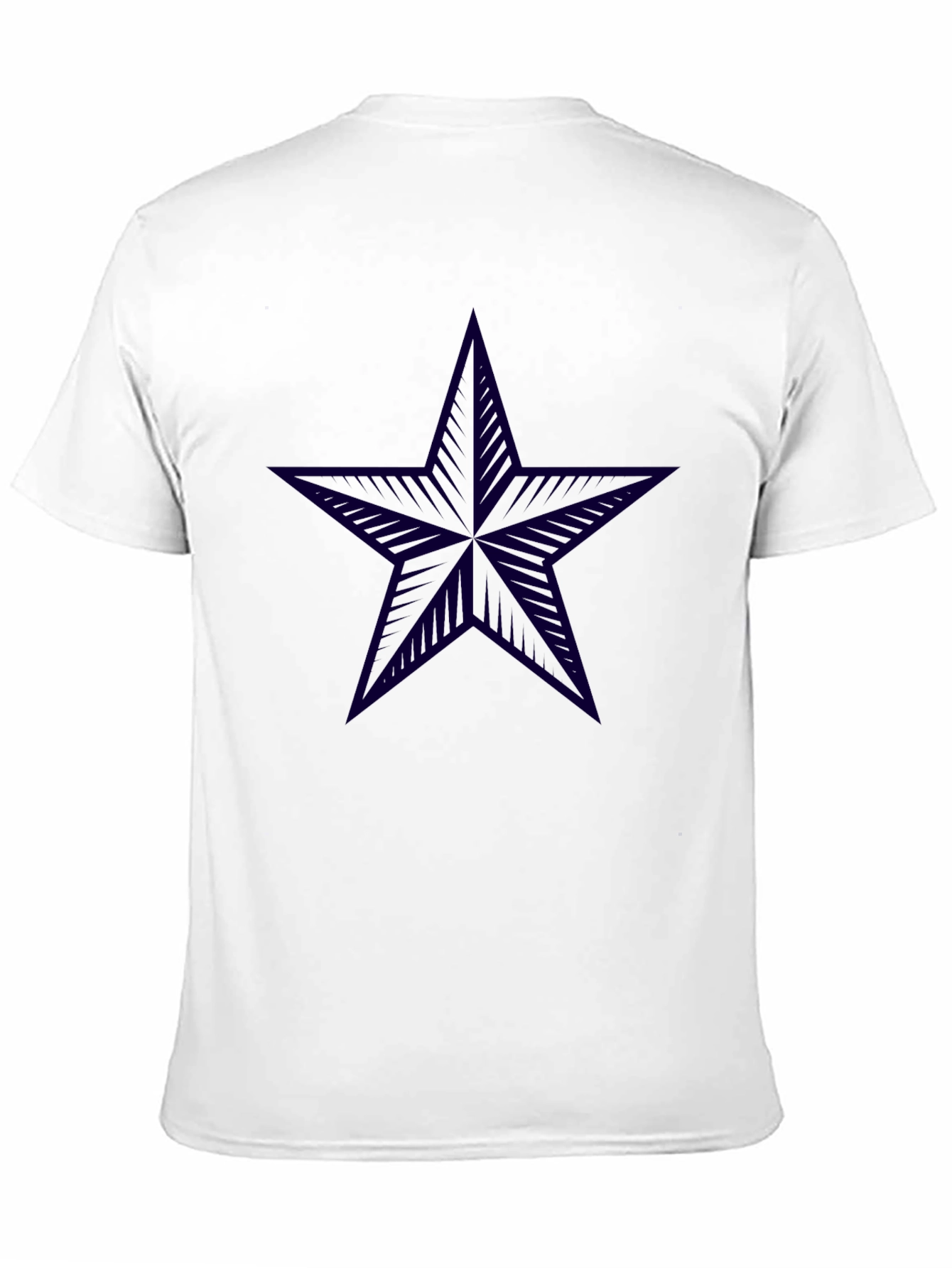 Black T-Shirt with Navy Star Print