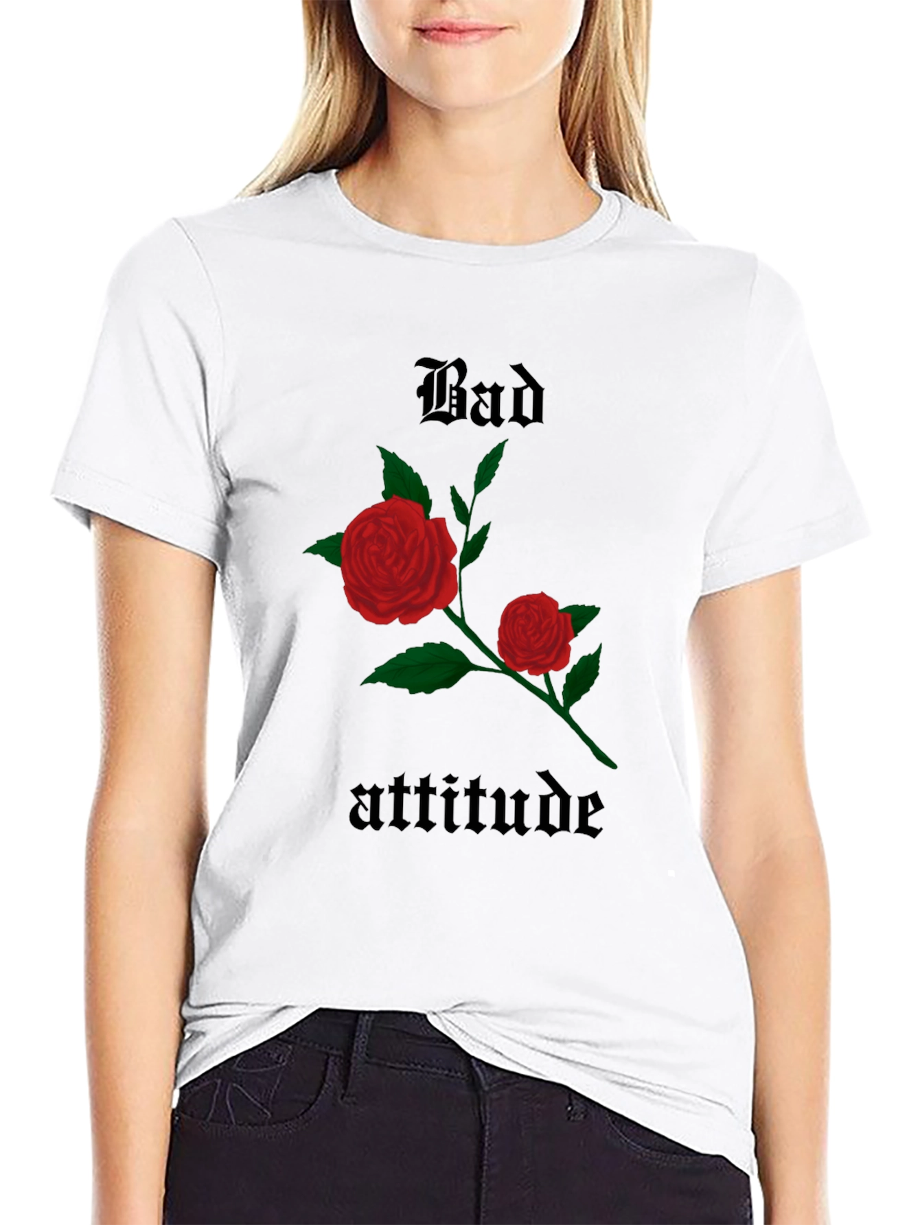 Bad Attitude Rose Graphic Tee - Trendy & Edgy