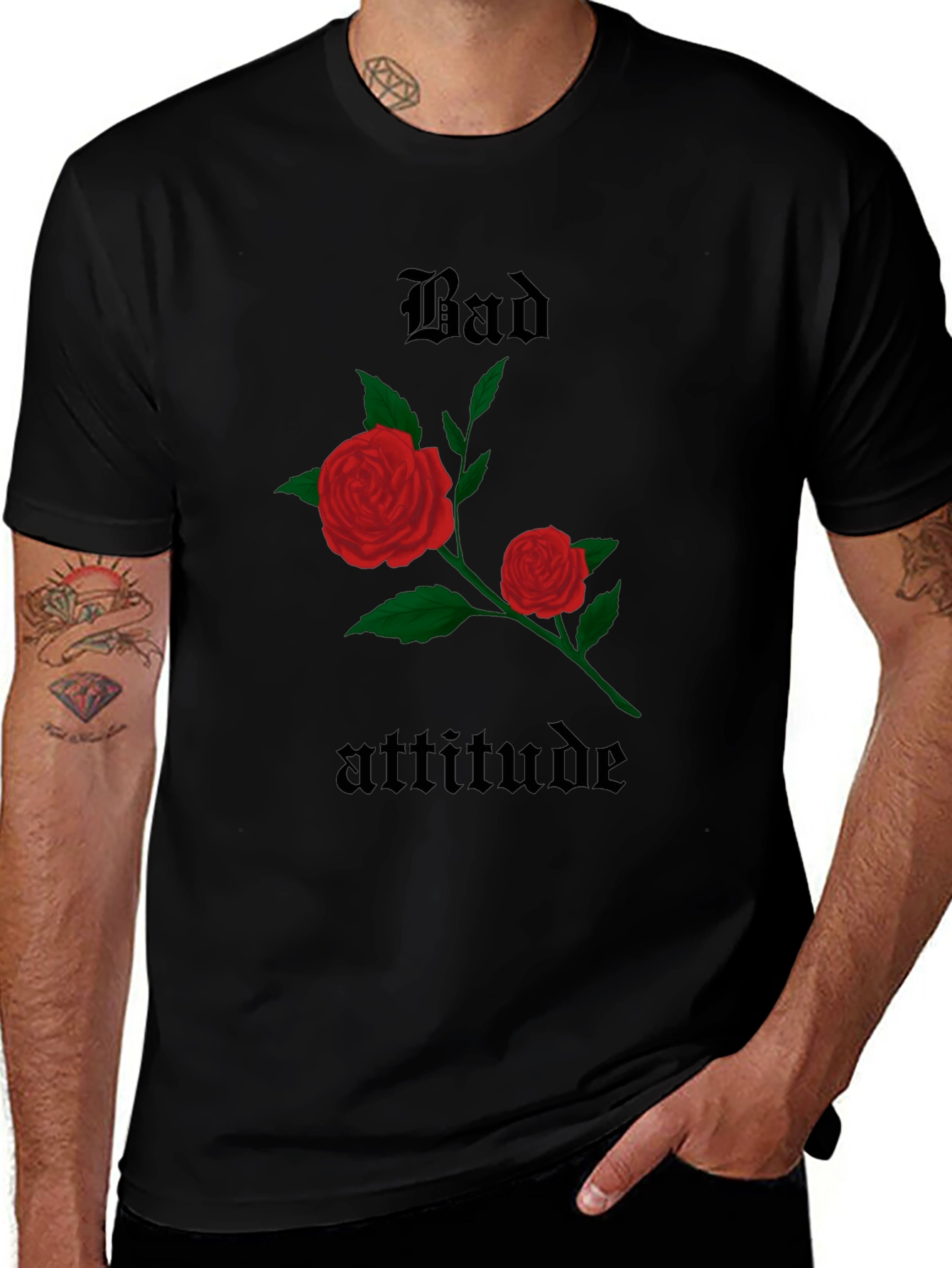 Bad Attitude Rose Graphic Tee - Trendy & Edgy