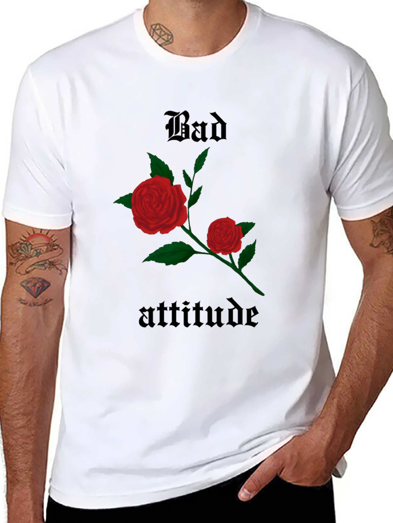 Bad Attitude Rose Graphic Tee - Trendy & Edgy