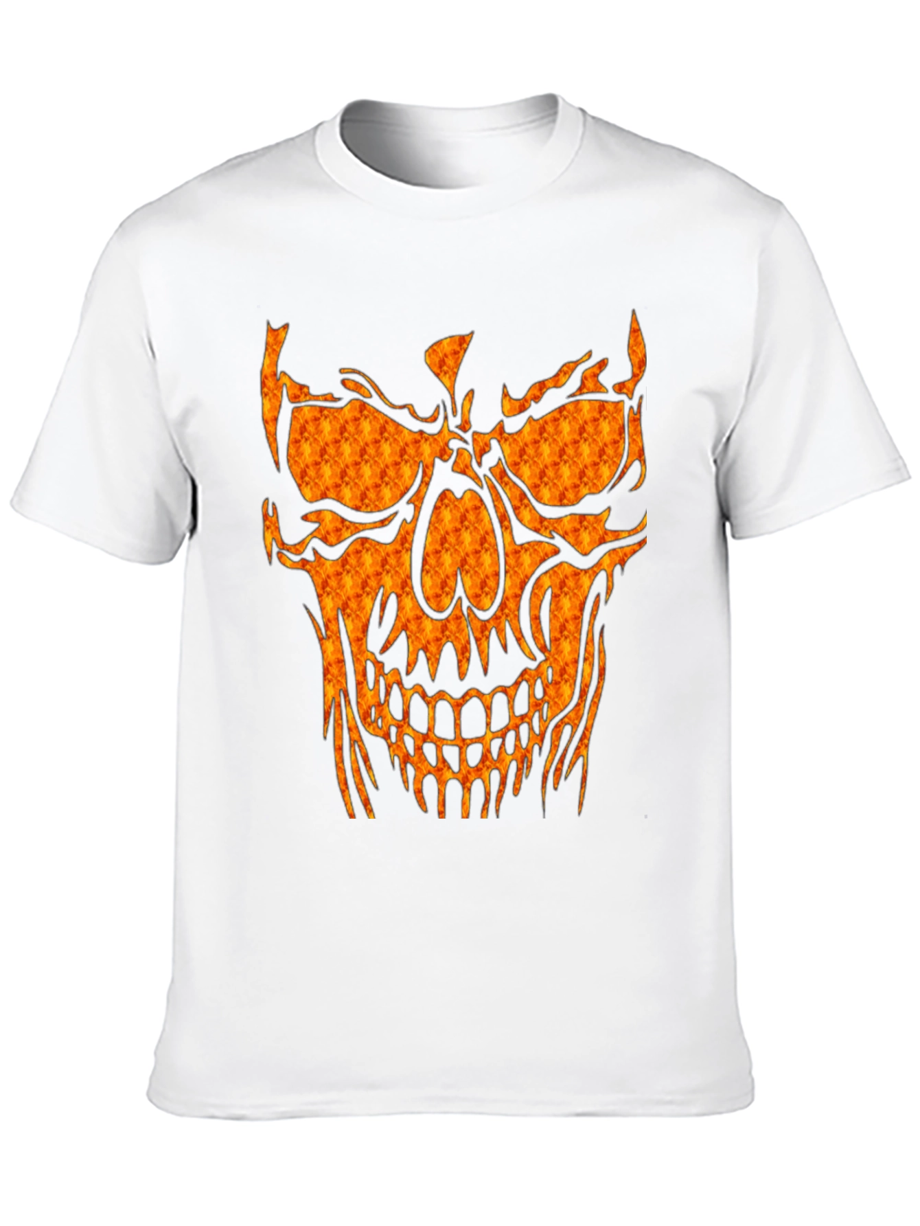 Fiery Skull Graphic Tee - Black