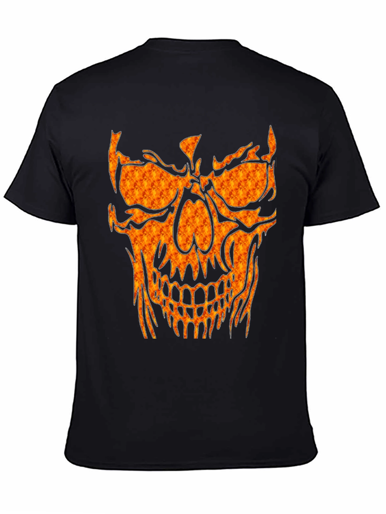 Fiery Skull Graphic Tee - Black