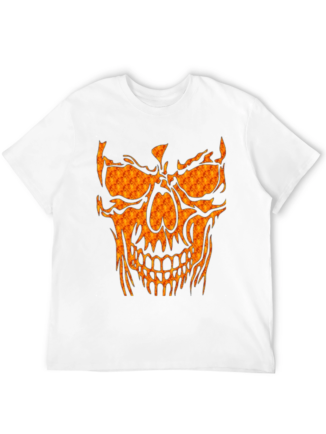Fiery Skull Graphic Tee - Black